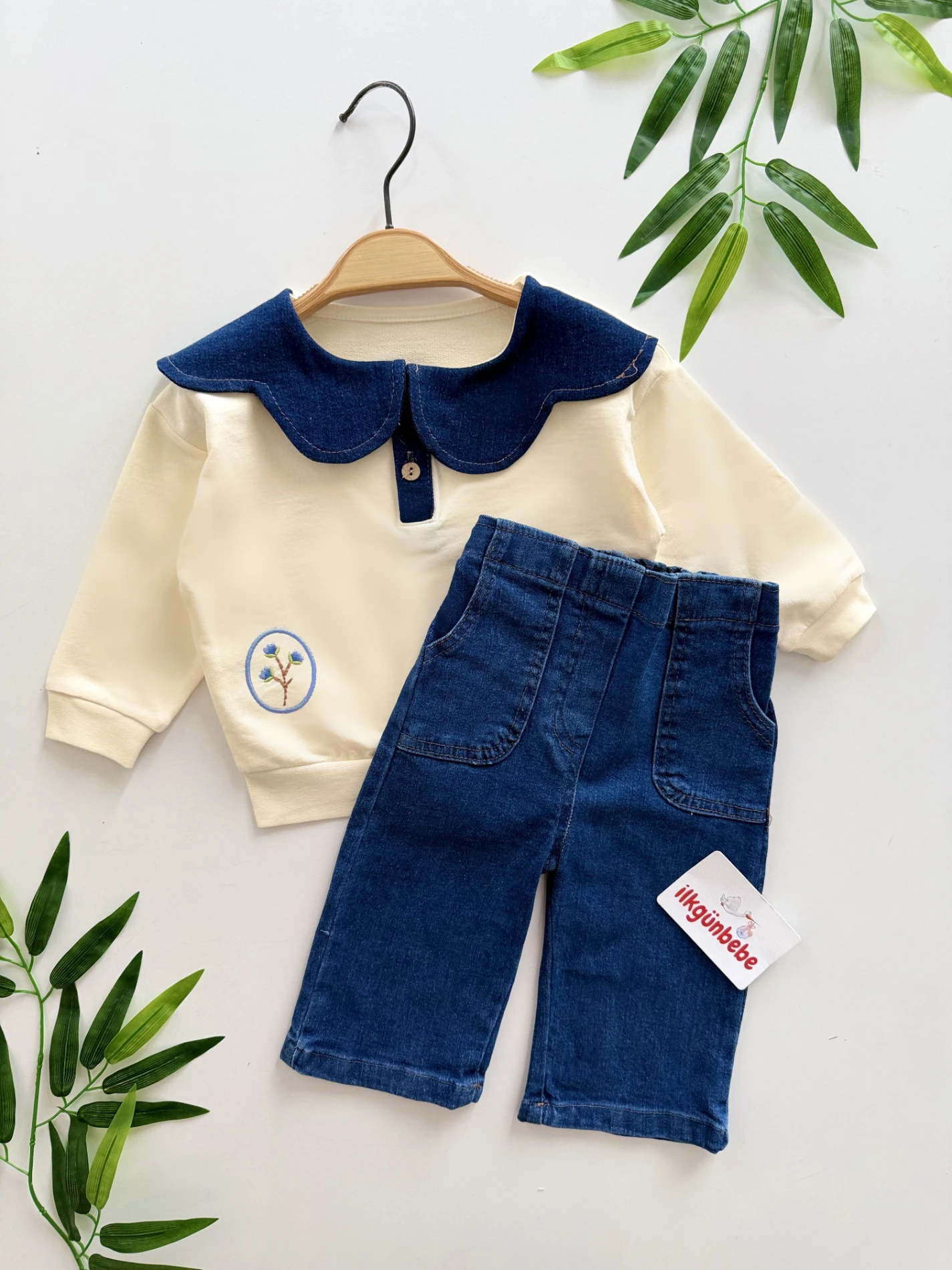 Flowers Kot Yakalı Premium Kalite 2’li Takım