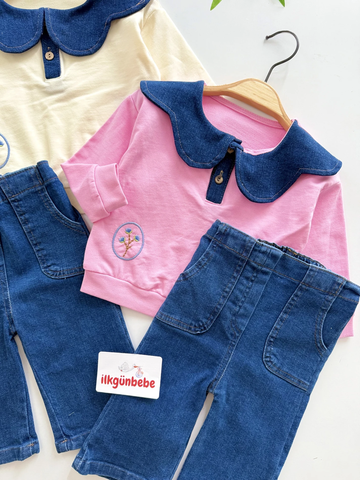 Flowers Kot Yakalı Premium Kalite 2’li Takım