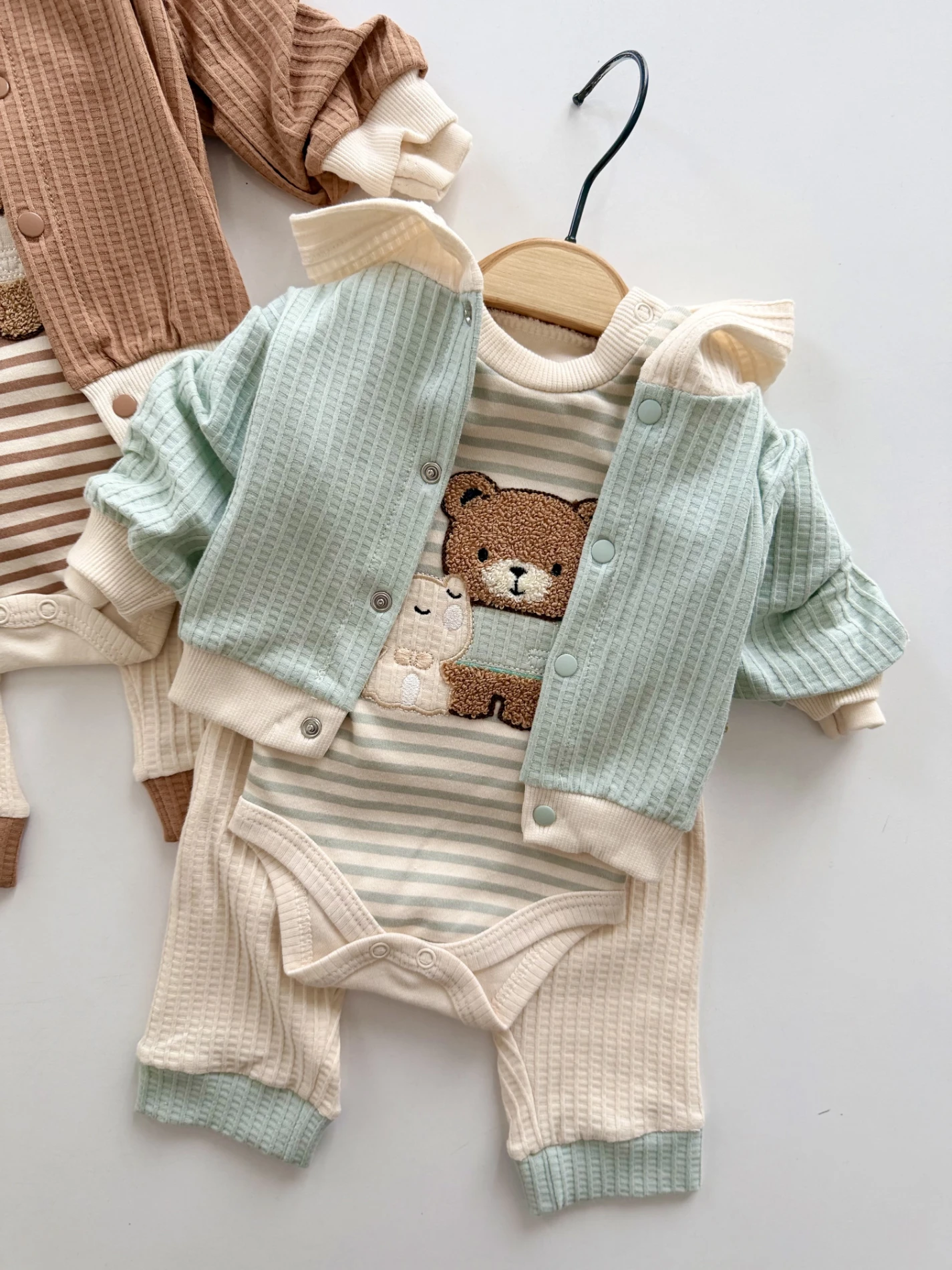 Teddy Nefes Alan %100 Pamuk Kumaş 3’lü Takım