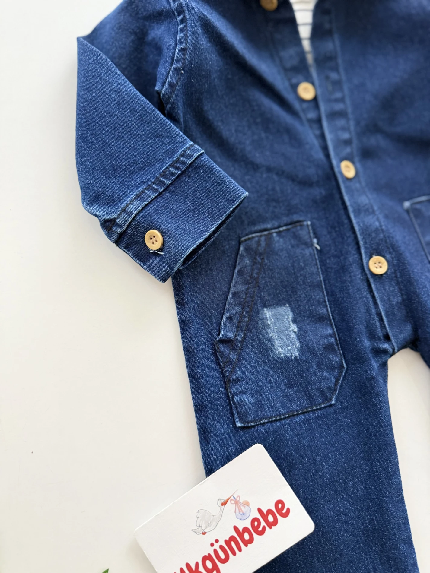 %100 Pamuk Body & Likralı Esnek Kot Tulum Set