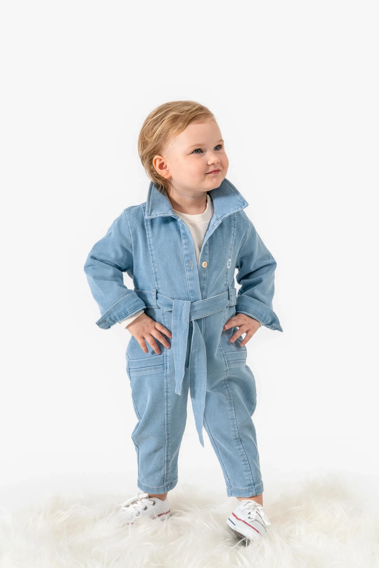 Unisex Denim Bebek Premium Kot Tulum