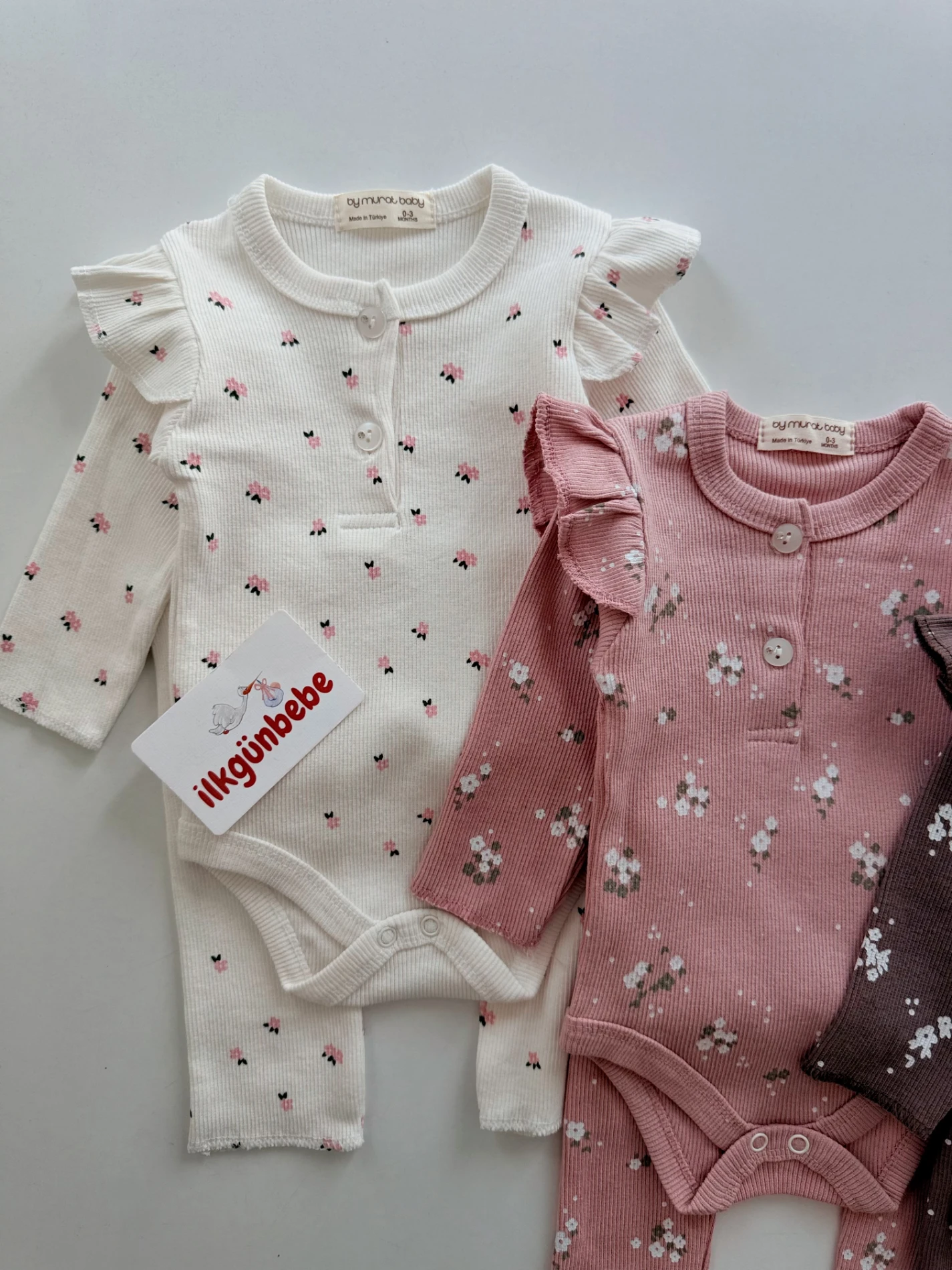 Flowers 3’lü Alt Üst %100 Pamuk Esnek Fitilli Kumaş 