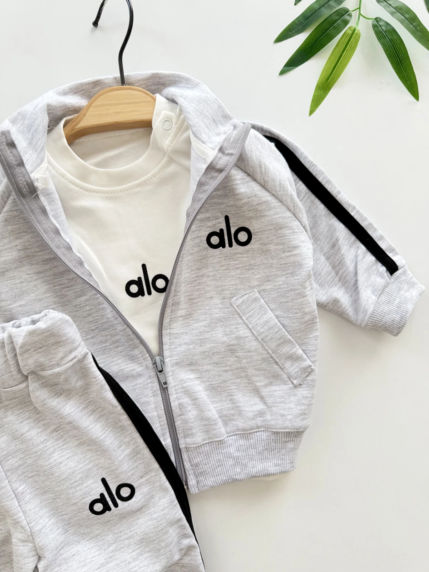 Marka ALO 2 İp  Mevsimlik  Premium Kalite Dik Yaka 3’lü Takım