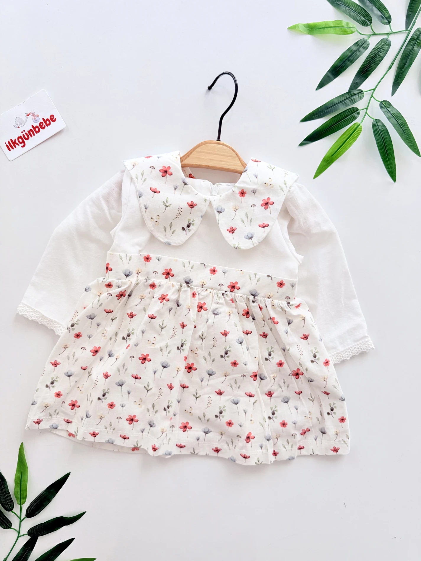 Floral Vintage Bebek Elbisesi