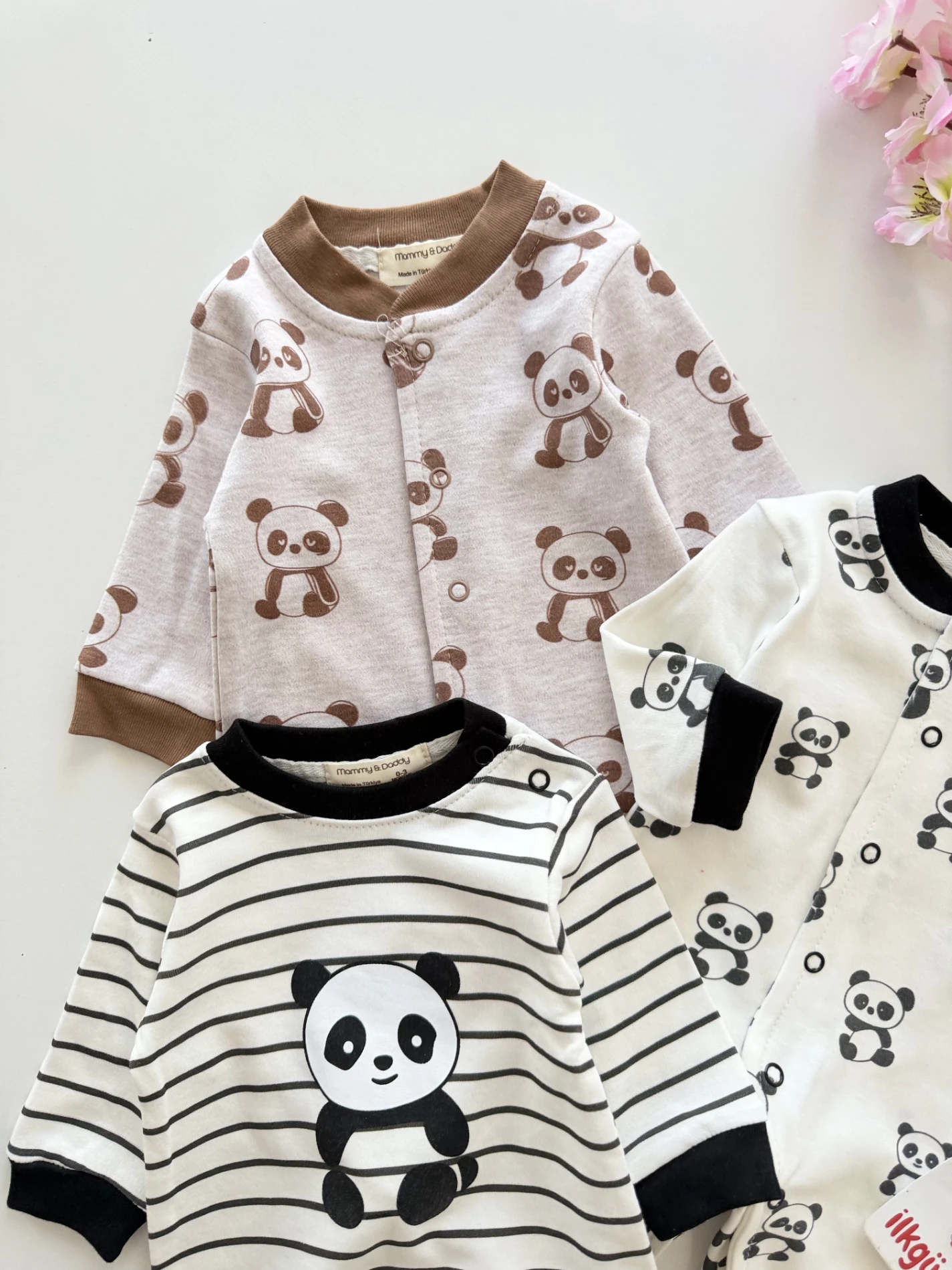 Panda Temalı  %100 Pamuk 3’lü Set