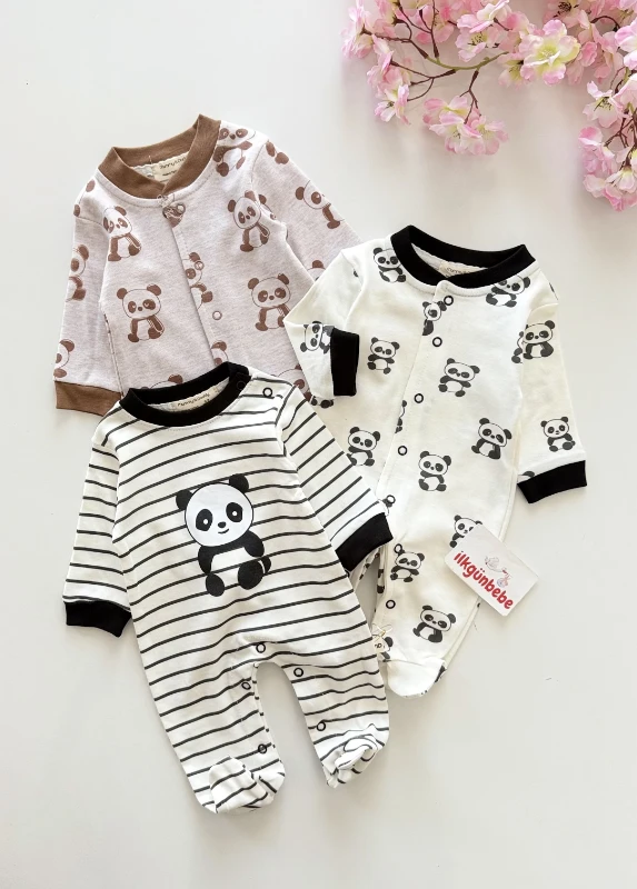 Panda Temalı  %100 Pamuk 3’lü Set