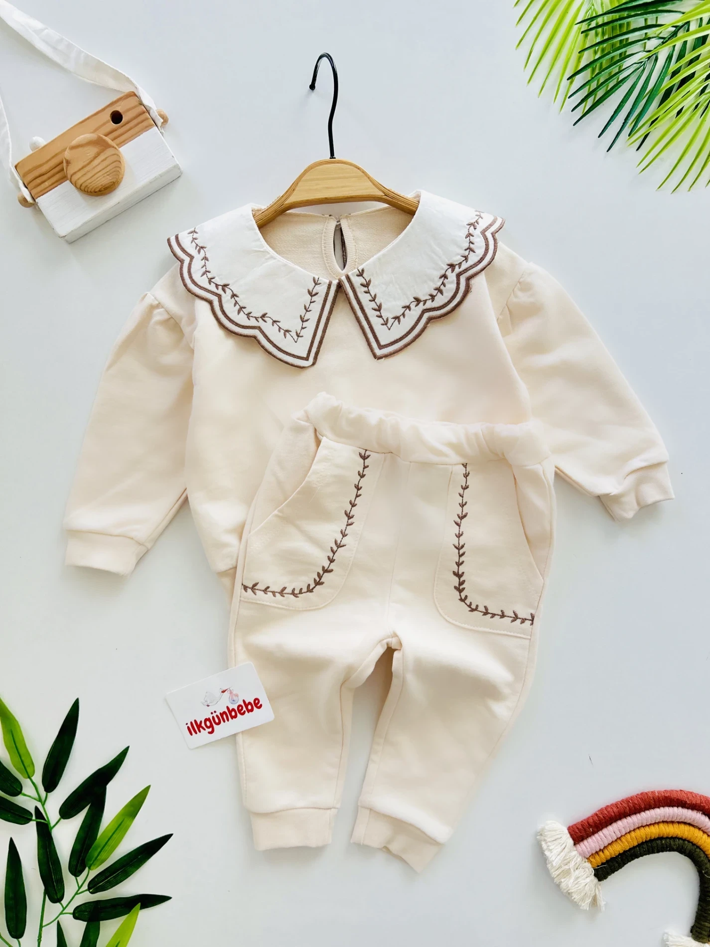 Vintage Yaka %100 Pamuk Premium Kalite 2’li Takım