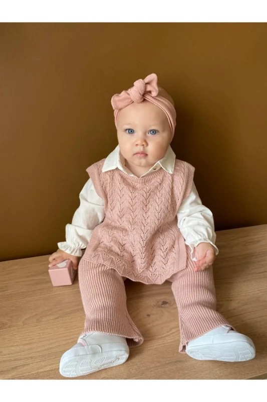 Amelia Süveterli Gömlekli 3’lü Triko Premium Takım