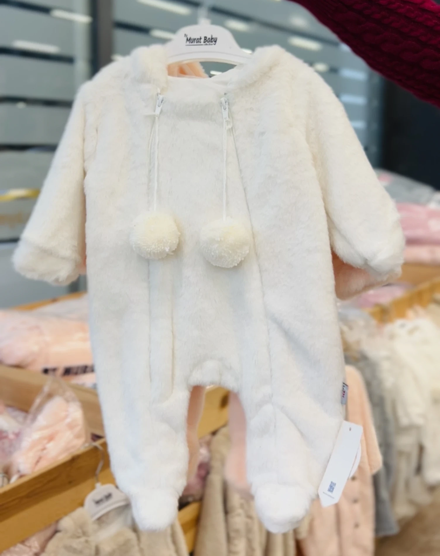 Çift Fermuarlı Ponponlu Tavşan Kulak Peluş Yumuşacık Tulum