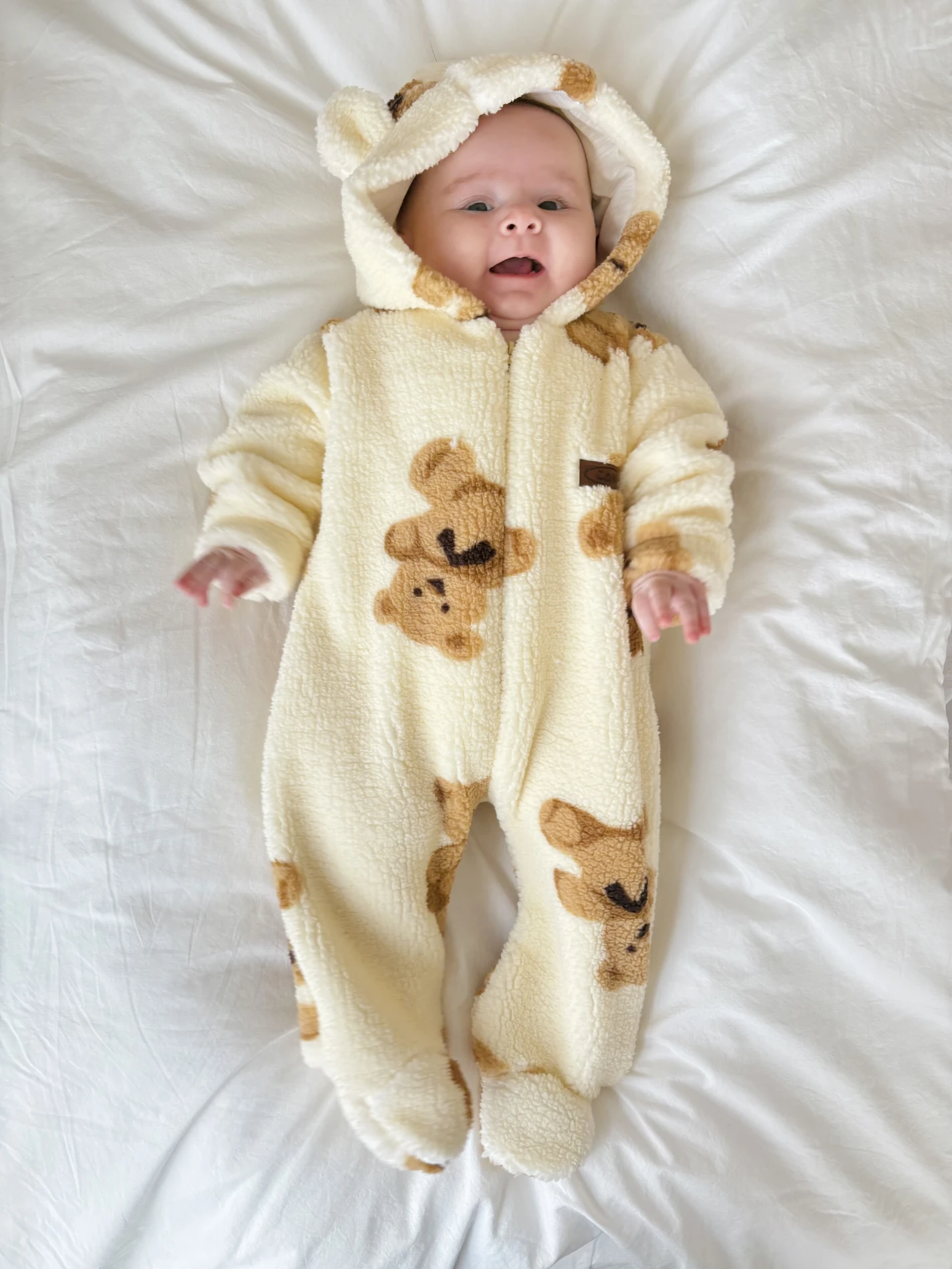 Teddy Bear Astarlı Premium Kışlık Welsoft Polar Tulum 