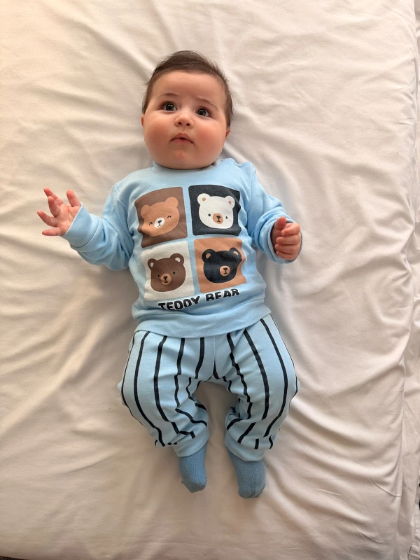 Teddy Bear Çizgili Mevsimlik Takım