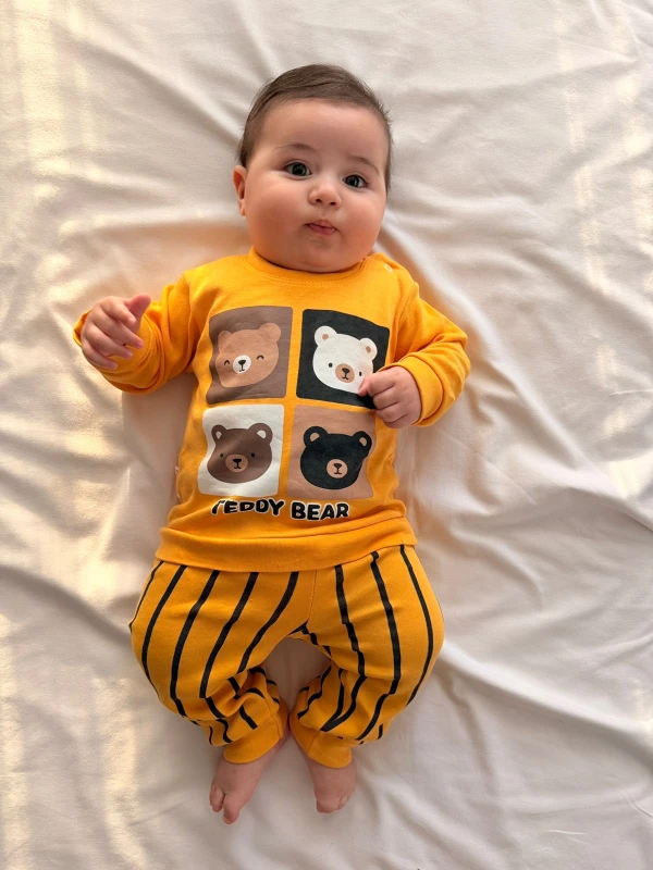 Teddy Bear Çizgili Mevsimlik Takım