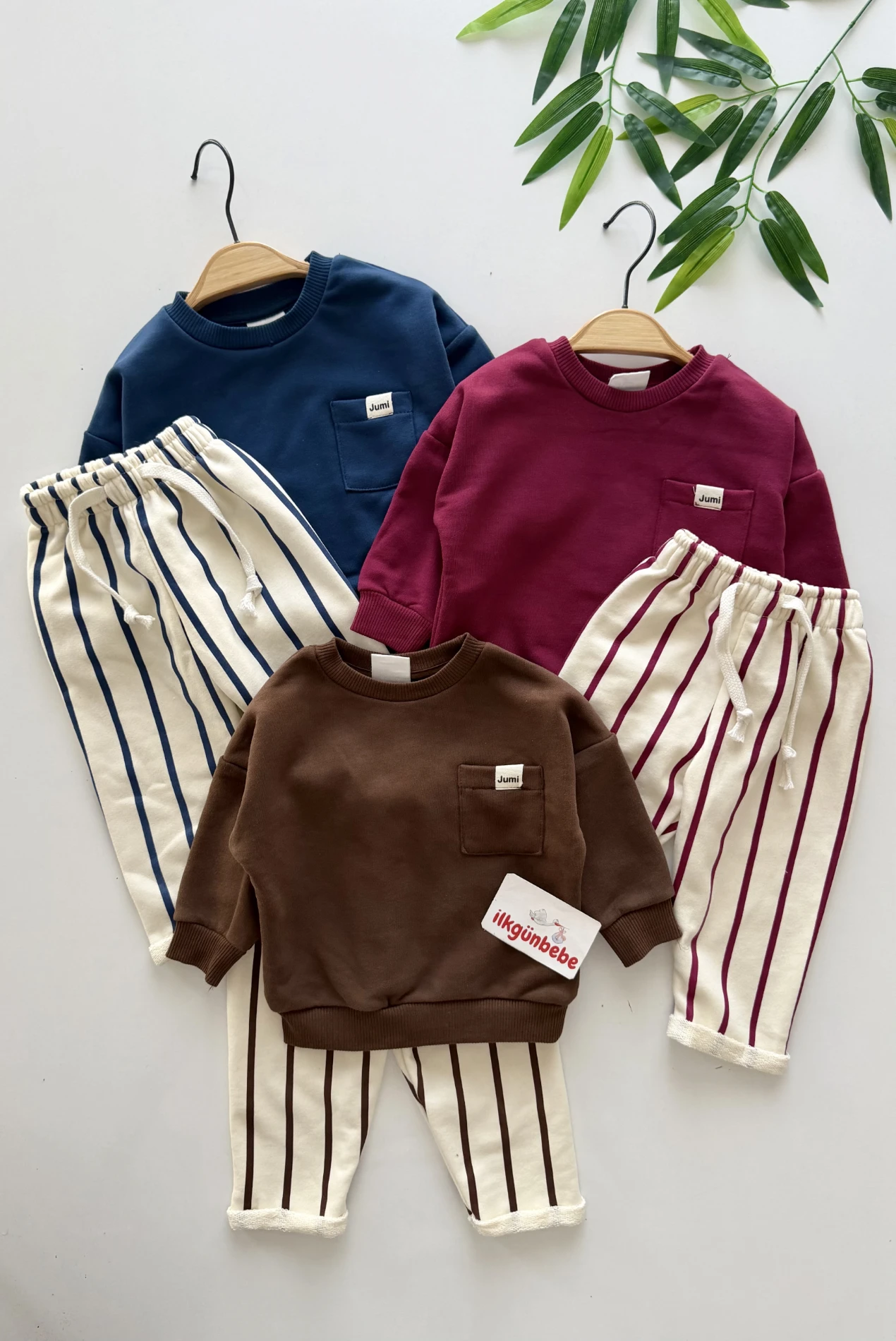  Çizgili Şardonlu Premium  %100 Pamuk Unisex  Pinterest Takım