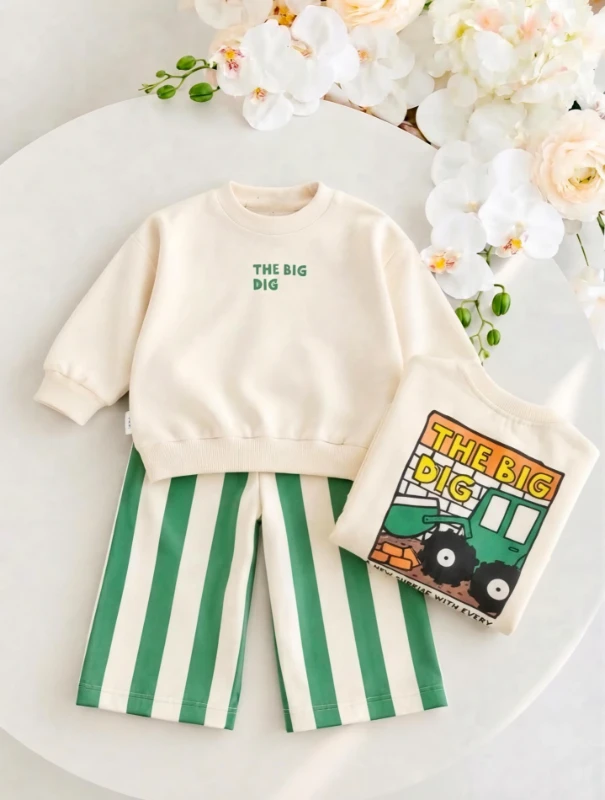 The Bıg Dig Pantalonlu Pinterest Premium %100 Pamuk Takım