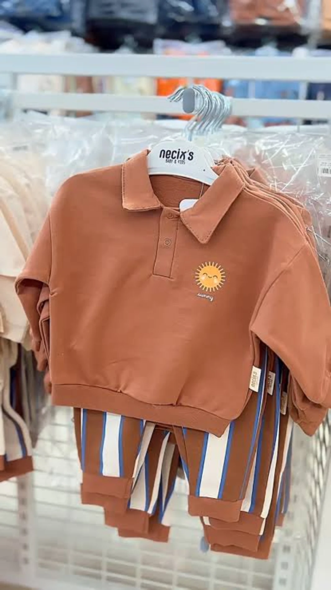 Polo Yaka Summer Baskılı Çizgili 2’li Premium Kalite Takım