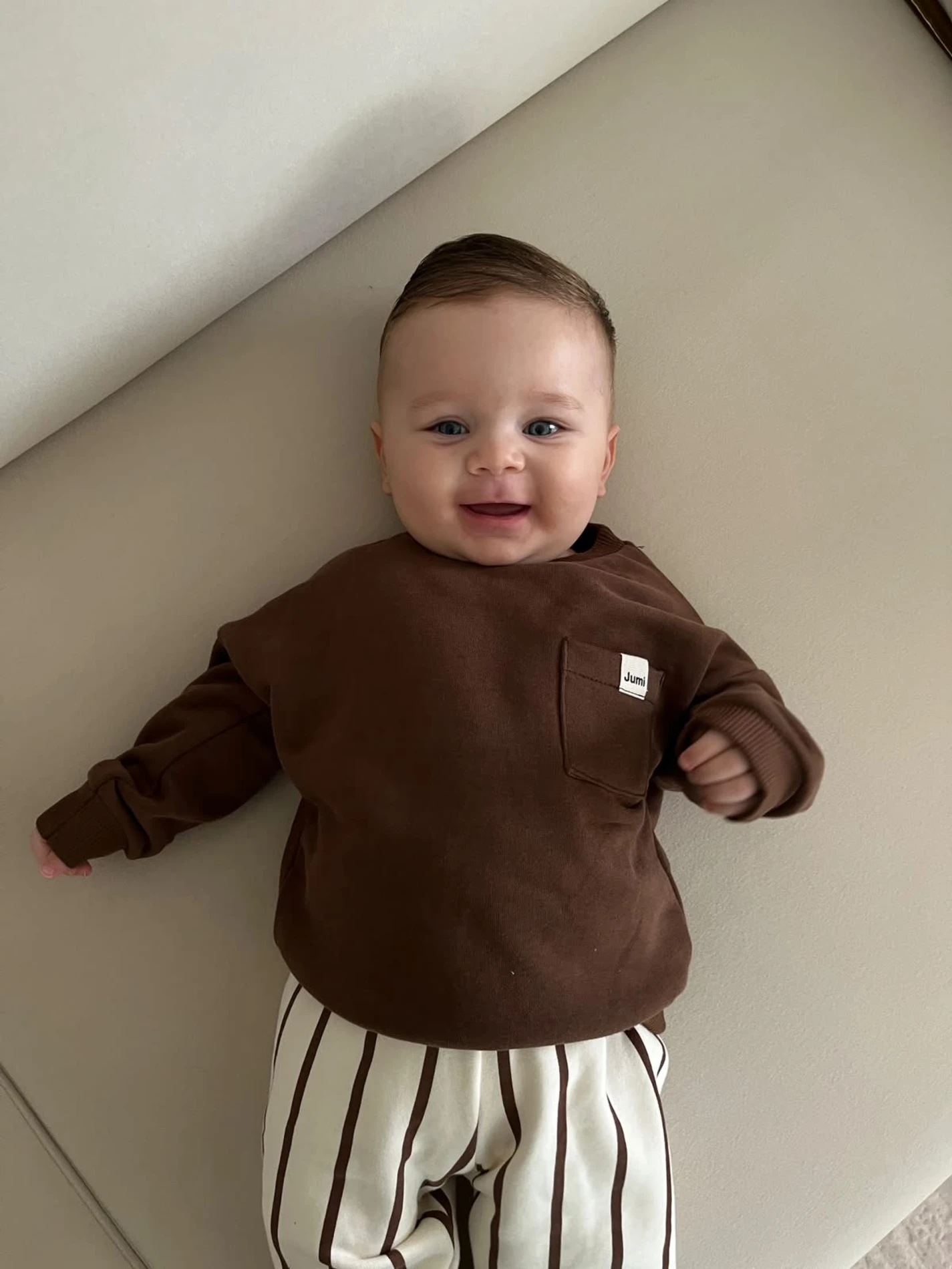 Smile Çizgili Şardonlu Premium  %100 Pamuk Pinterest Takım