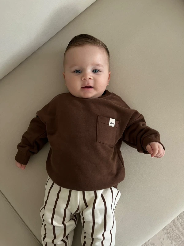 Smile Çizgili Şardonlu Premium  %100 Pamuk Pinterest Takım
