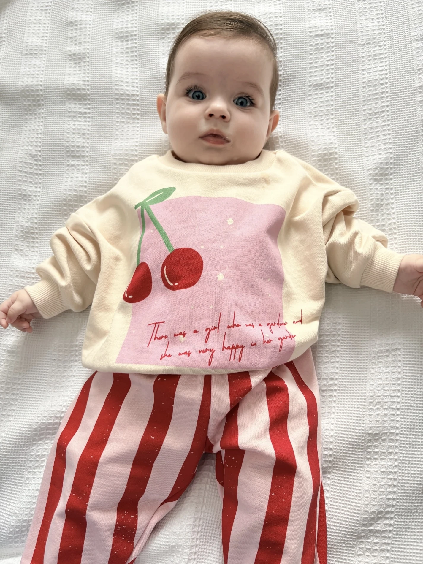Cherry çizgili %100 pamuk 2’li takım