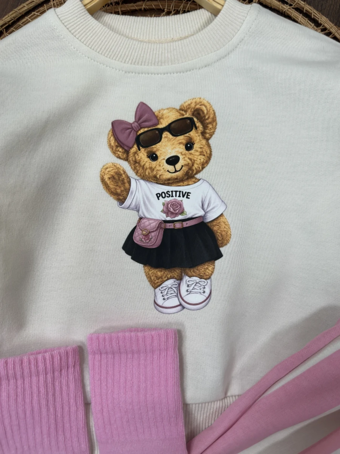 Hip-Hop Girls Çoraplı Teddy Mevsimlik 4lü Takım - AÇIK PEMBE