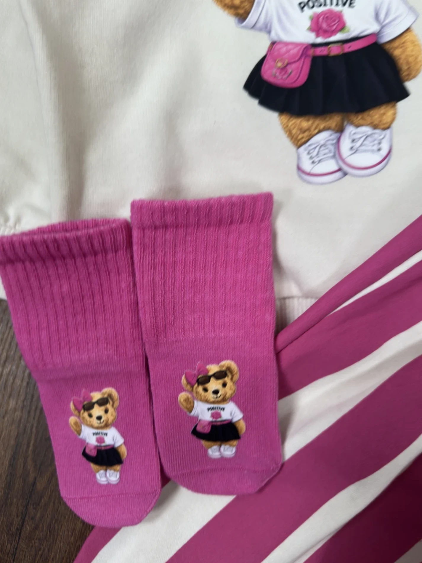 Hip-Hop Girls Çoraplı Teddy Mevsimlik 4lü Takım - FUŞYA