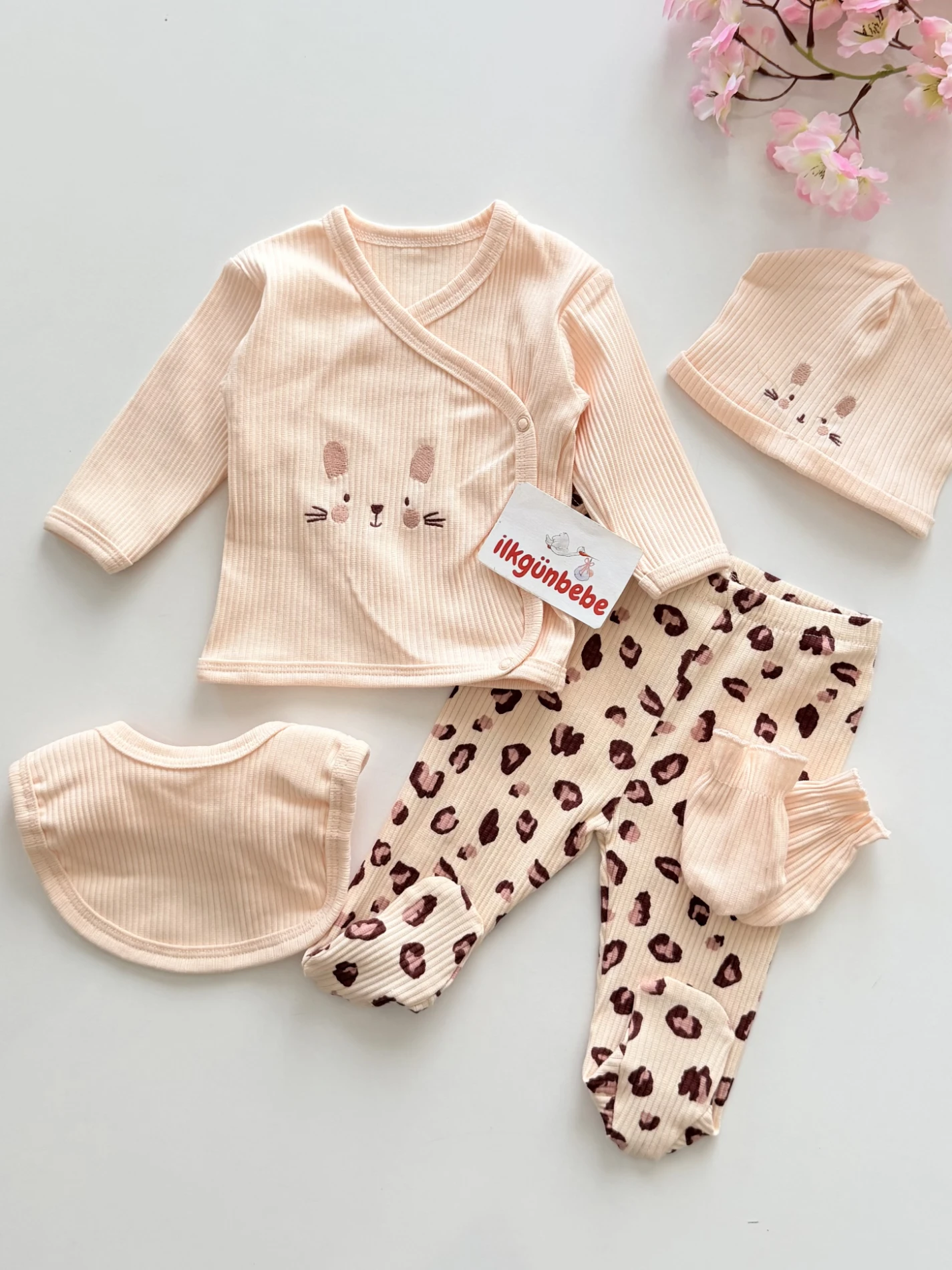 Leogirl %100 Pamuklu 5li Hastane Çıkışı Set