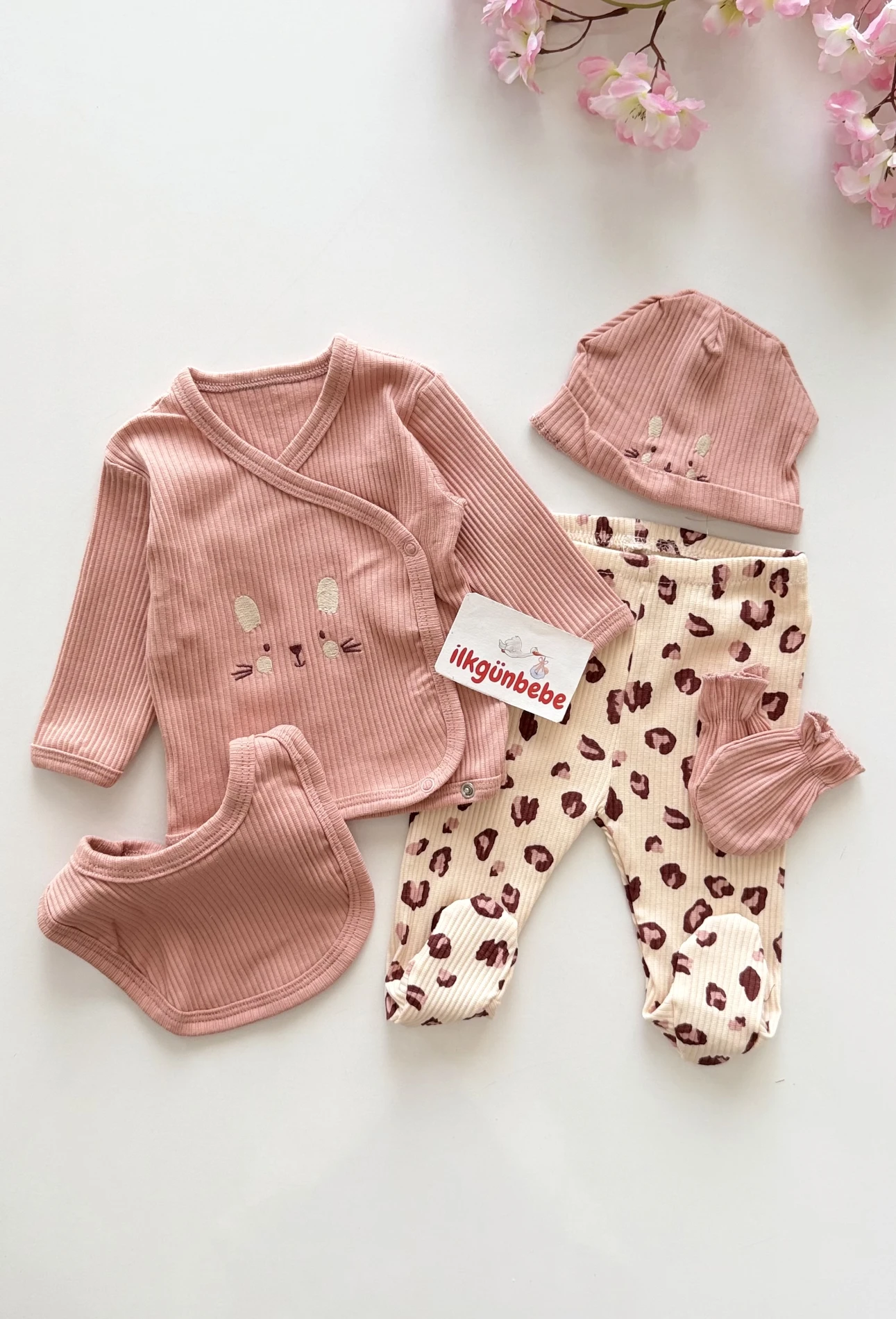Leogirl %100 Pamuklu 5li Hastane Çıkışı Set