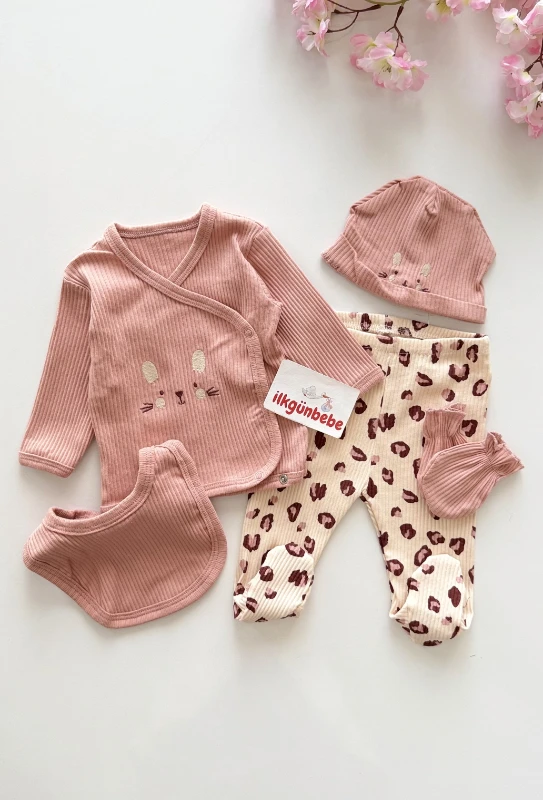 Leogirl %100 Pamuklu 5li Hastane Çıkışı Set