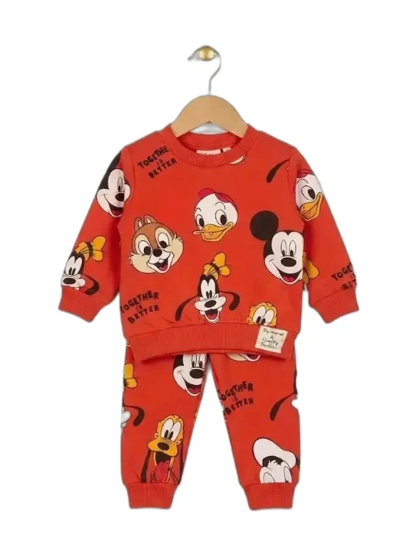 Mickey Mouse Baskılı %100 Pamuk Takım