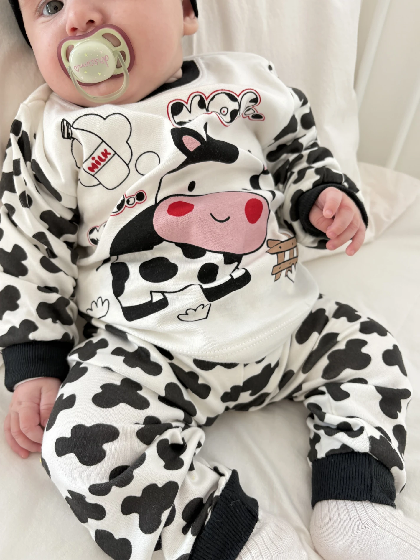 İnek Desenli Sevimli Pijama Takımı 