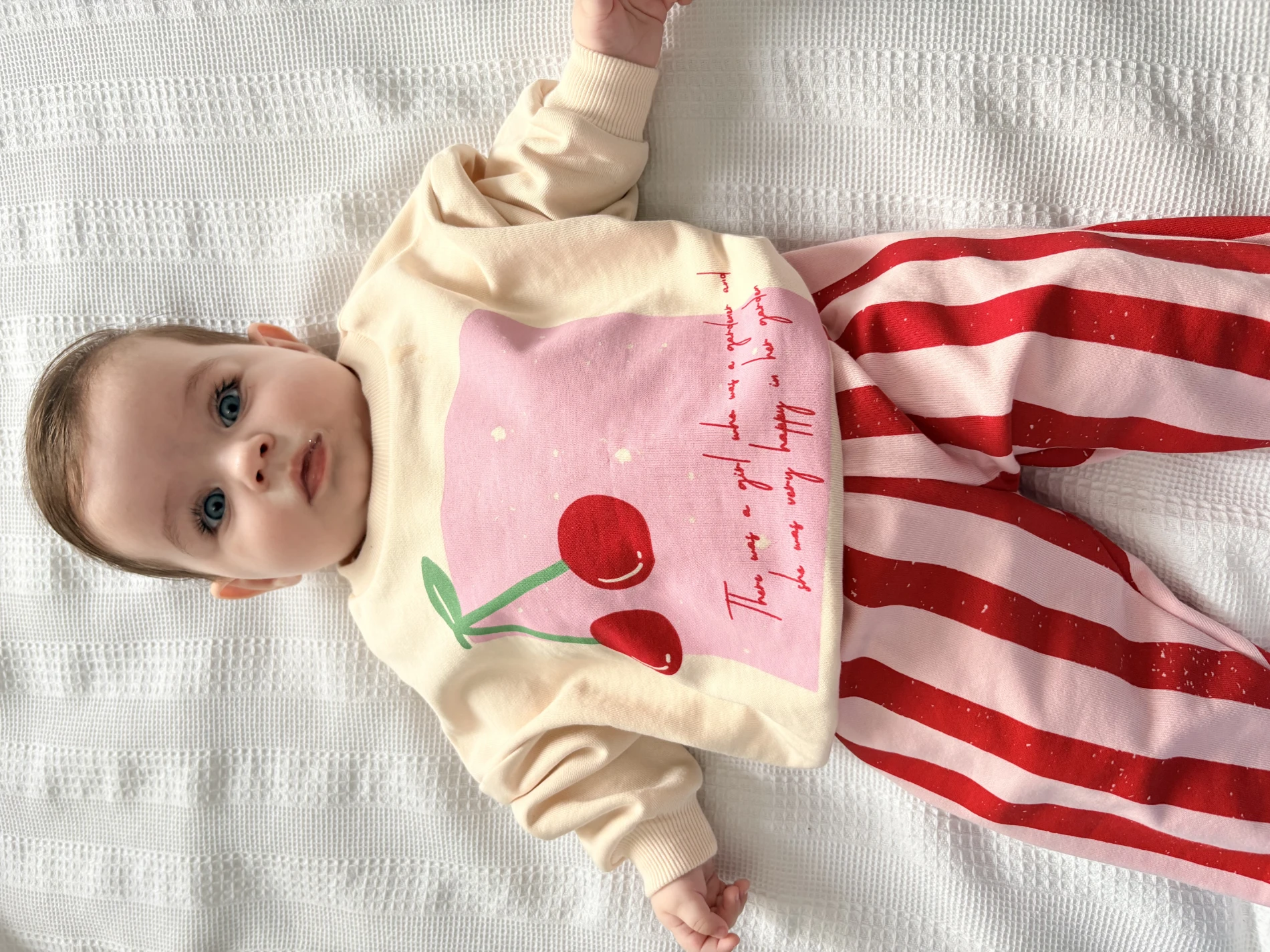 Cherry çizgili %100 pamuk 2’li takım