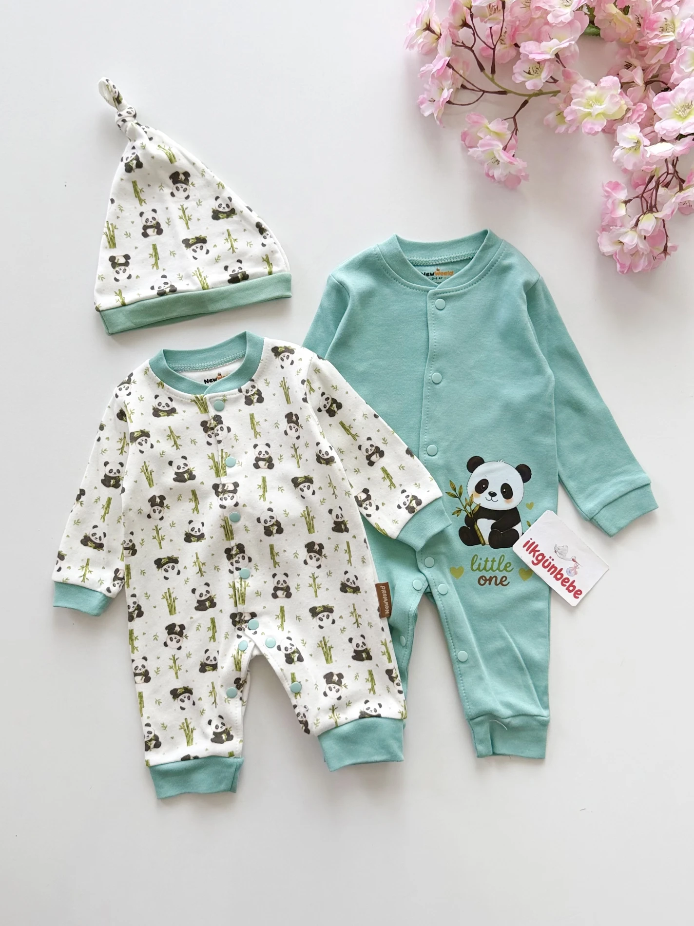 Panda Desenli 2’li Tulum Set & Şapka