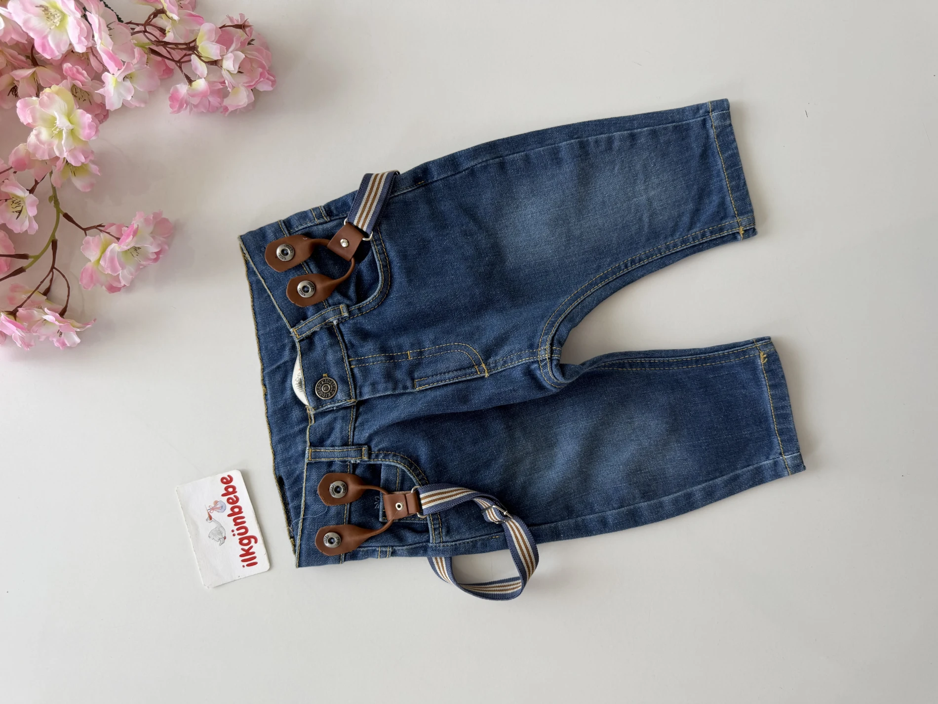 Salopetli Askılı Likralı Kot Jean Pantalon 