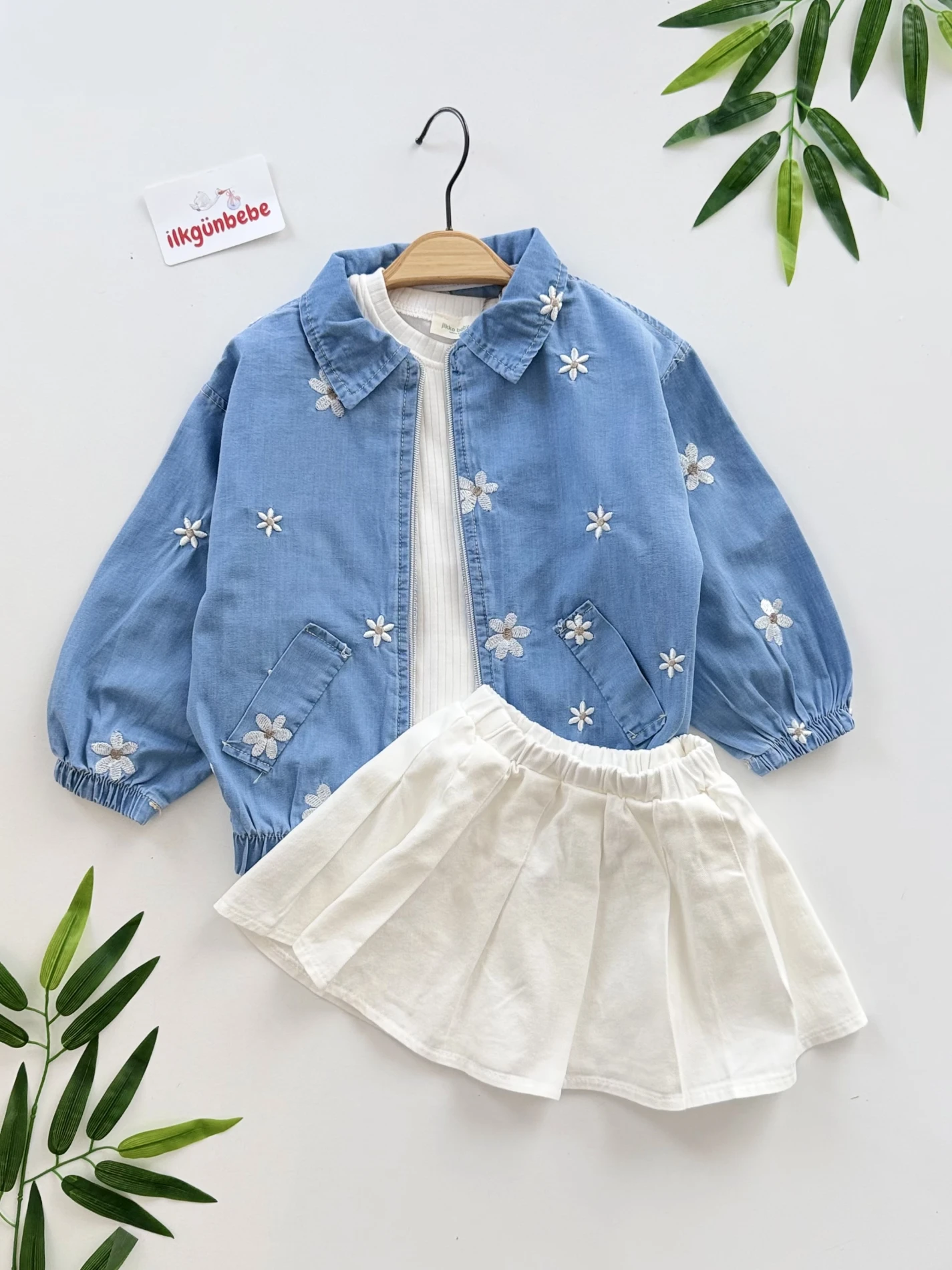 Papatya Bomber Ceketli Badili Etekli 3’lü Premium Takım