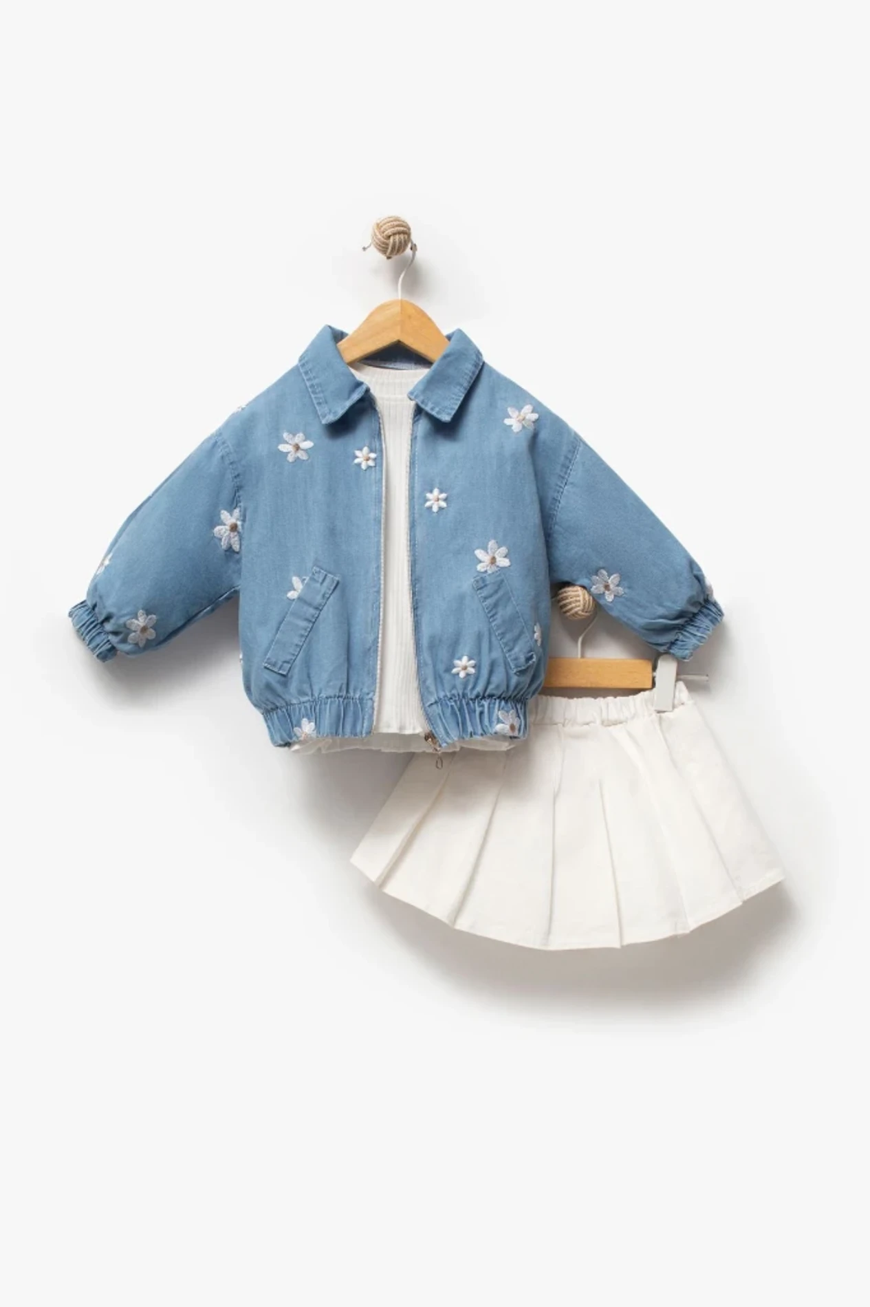 Papatya Bomber Ceketli Badili Etekli 3’lü Premium Takım