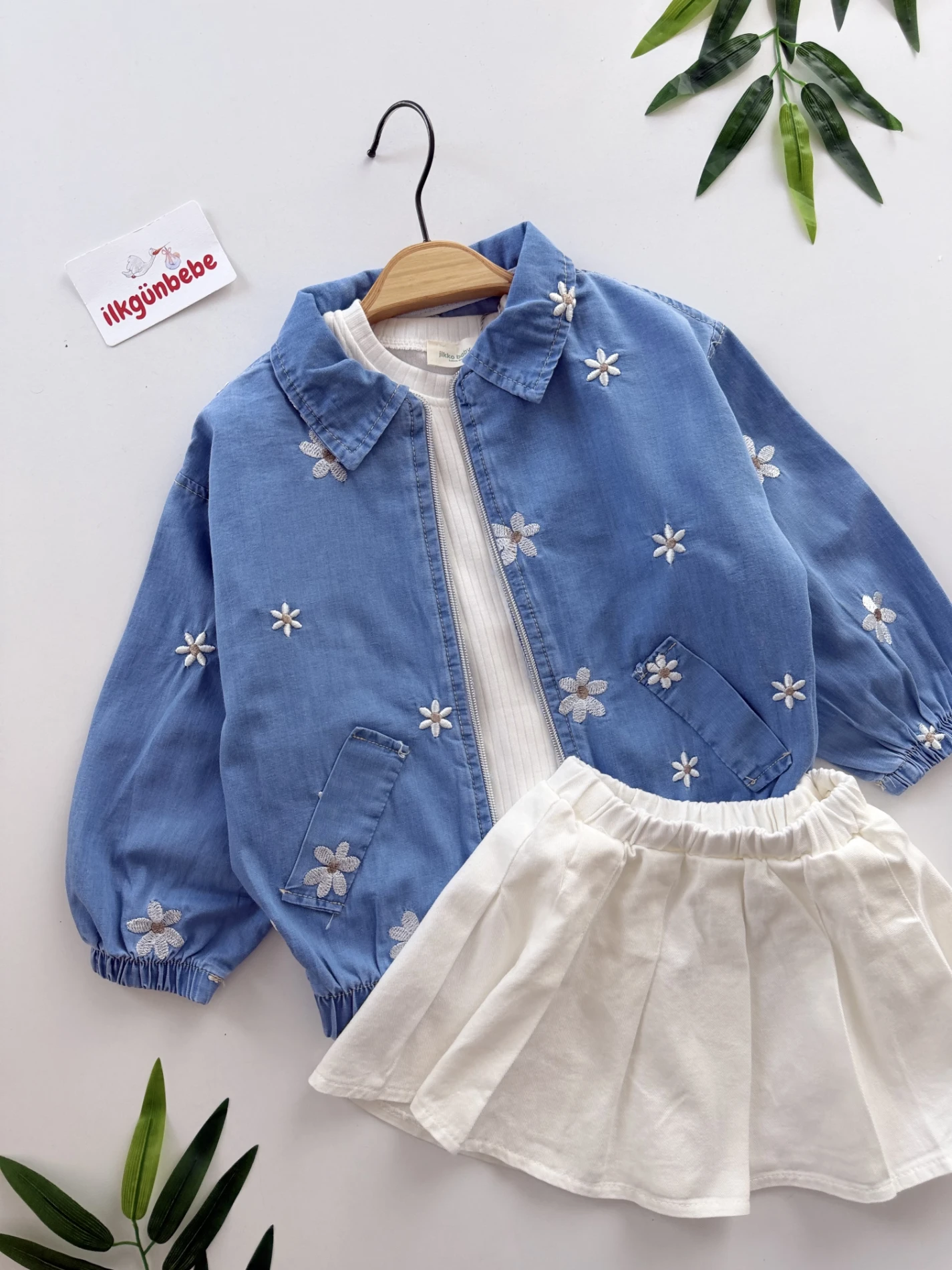 Papatya Bomber Ceketli Badili Etekli 3’lü Premium Takım