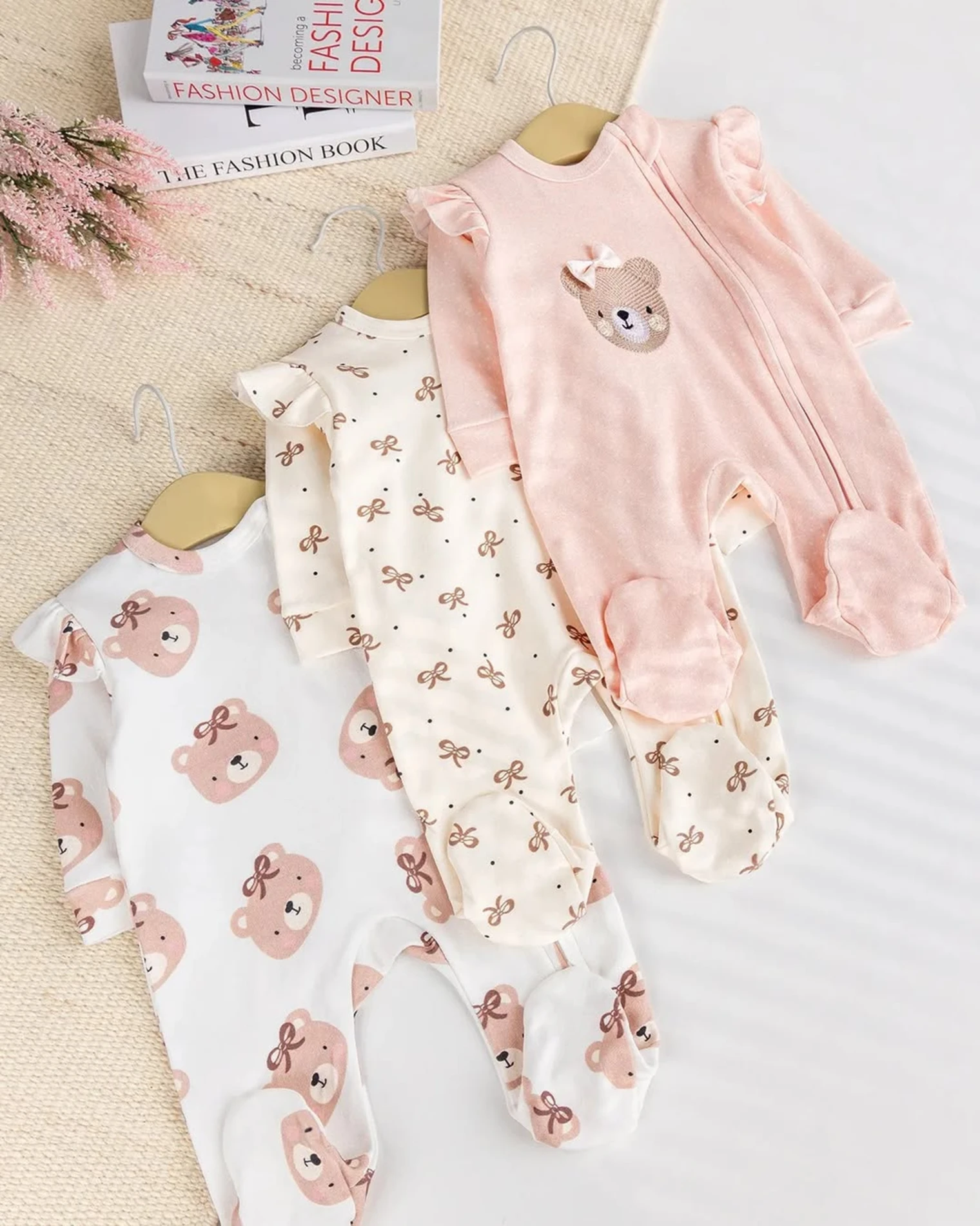 Teddy Fiyonk Premium %100 Pamuk 3’lü Mevsimlik Tulum Set