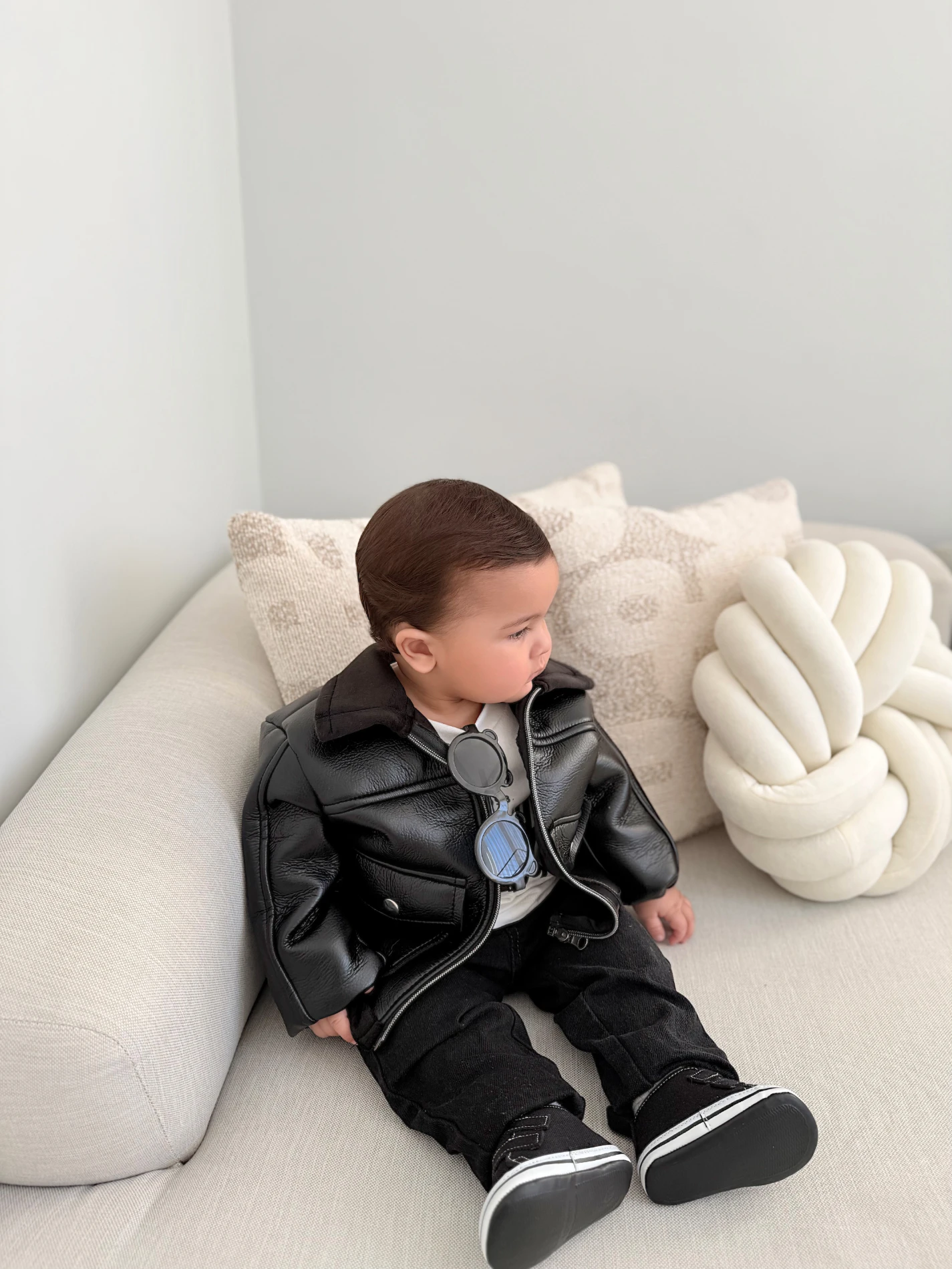 İçi Kadife Deri Ceketli Premium Kalite Kot Pantalonlu Bodyli Takım