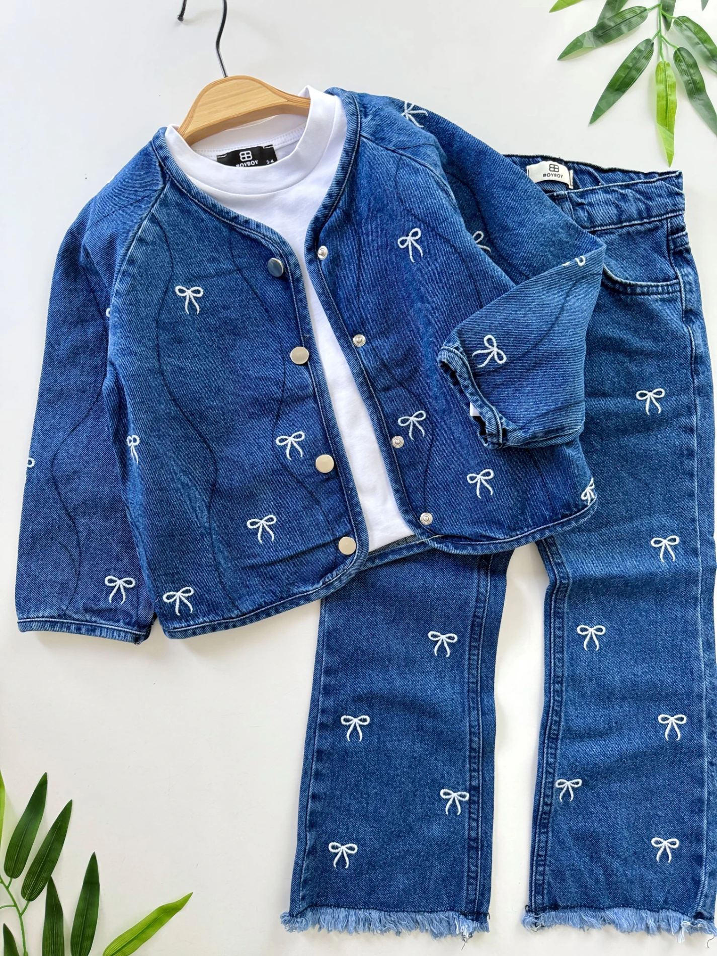 Fiyonklu Denim 3’lü Premium Özel Koleksiyon Takım