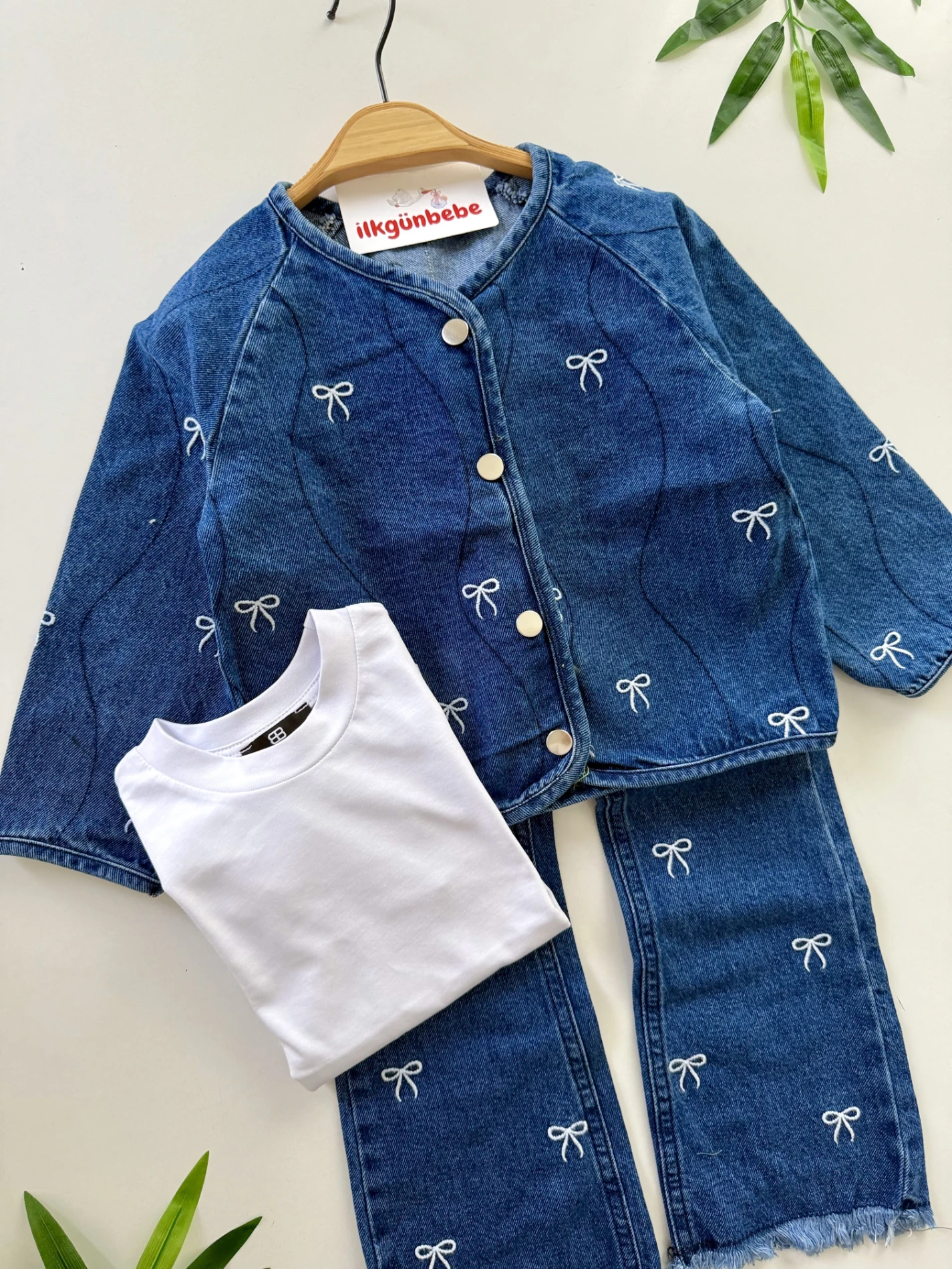 Fiyonklu Denim 3’lü Premium Özel Koleksiyon Takım