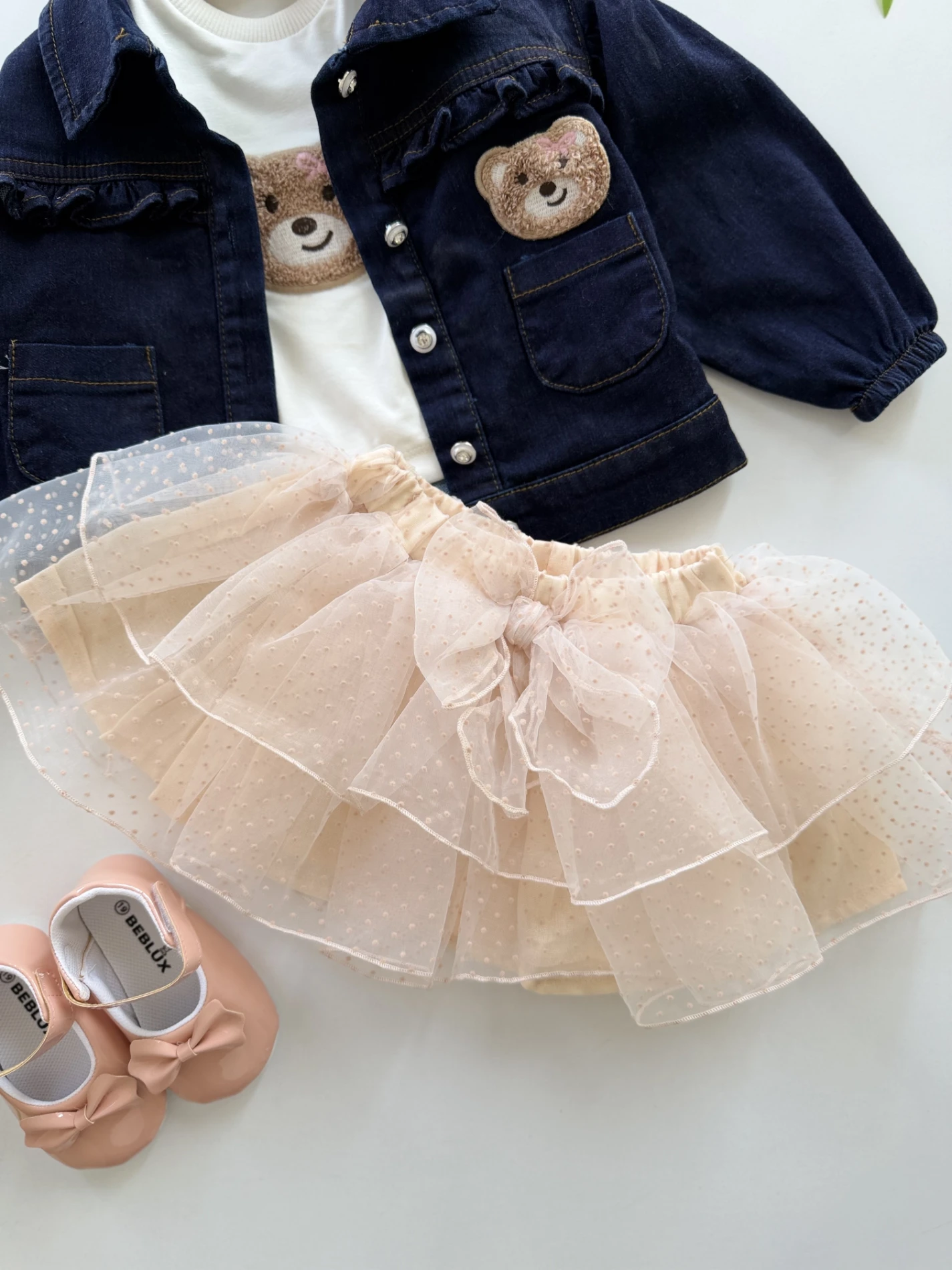 Teddy Kot Ceketli Tütü Etek 3’lü Takım