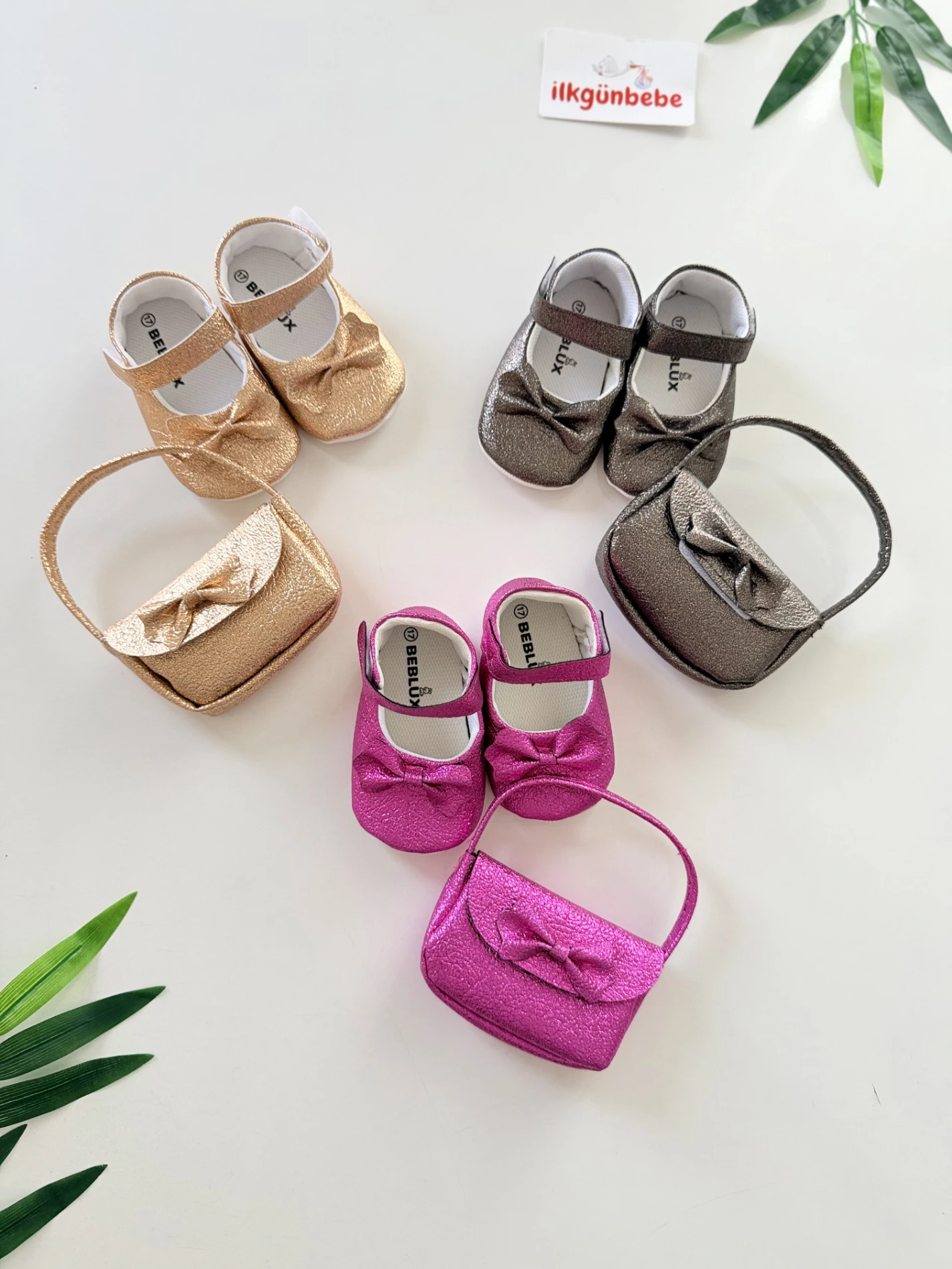 Simli Parıltılı Çanta & Ayakkabı Set