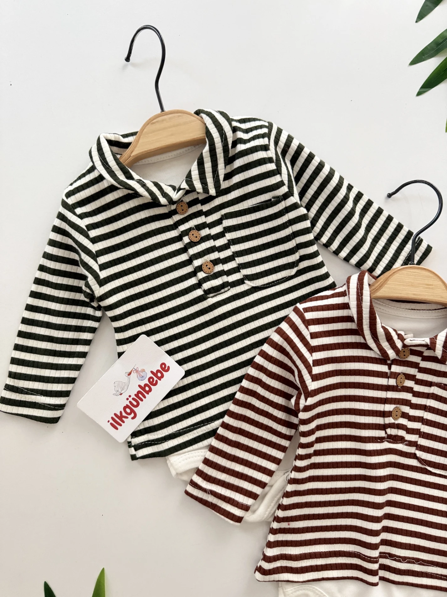 Çizgili Polo Yaka Zıbın