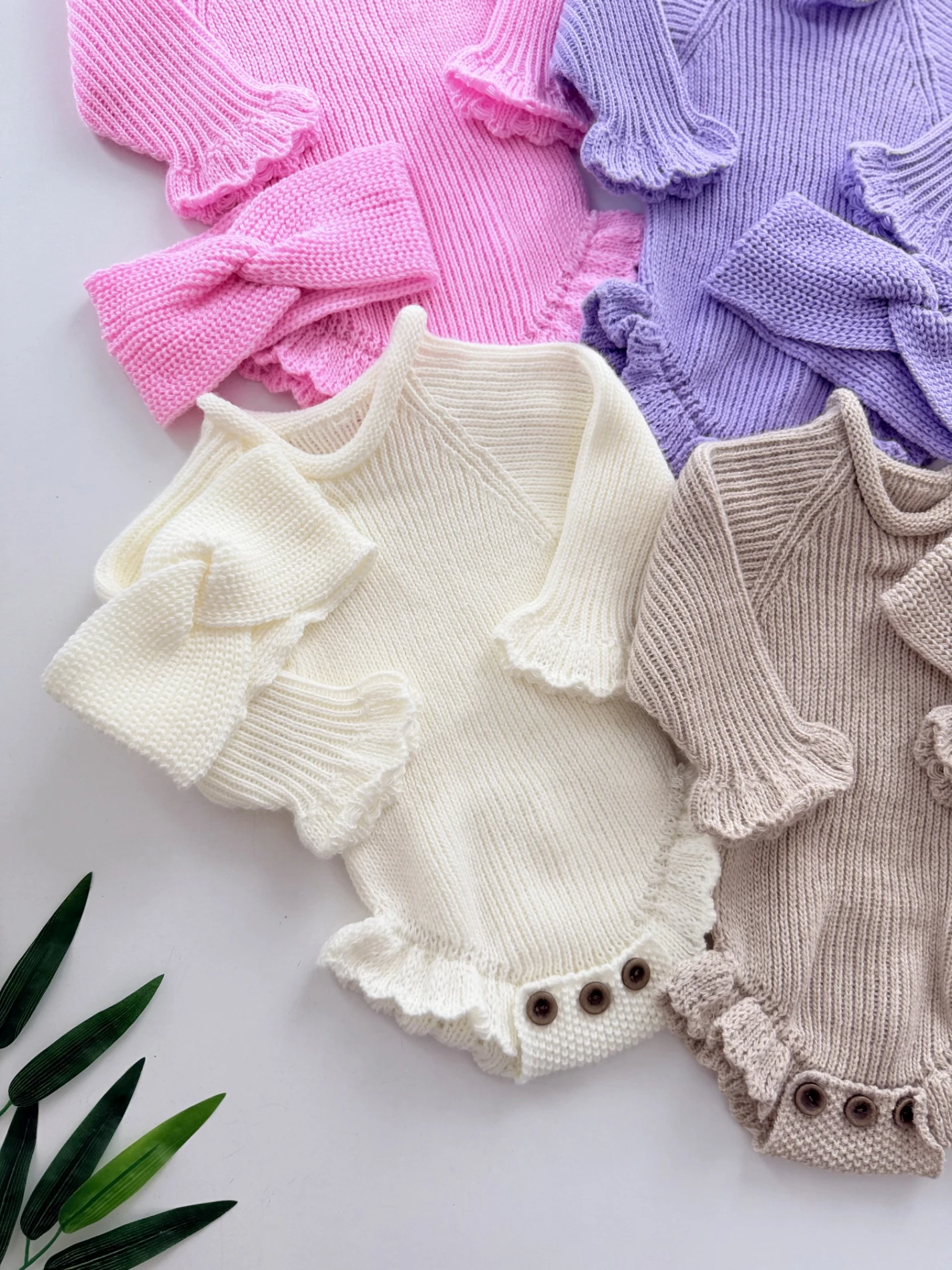 Selanik Örgüsü Triko Romper Body Bandana Set