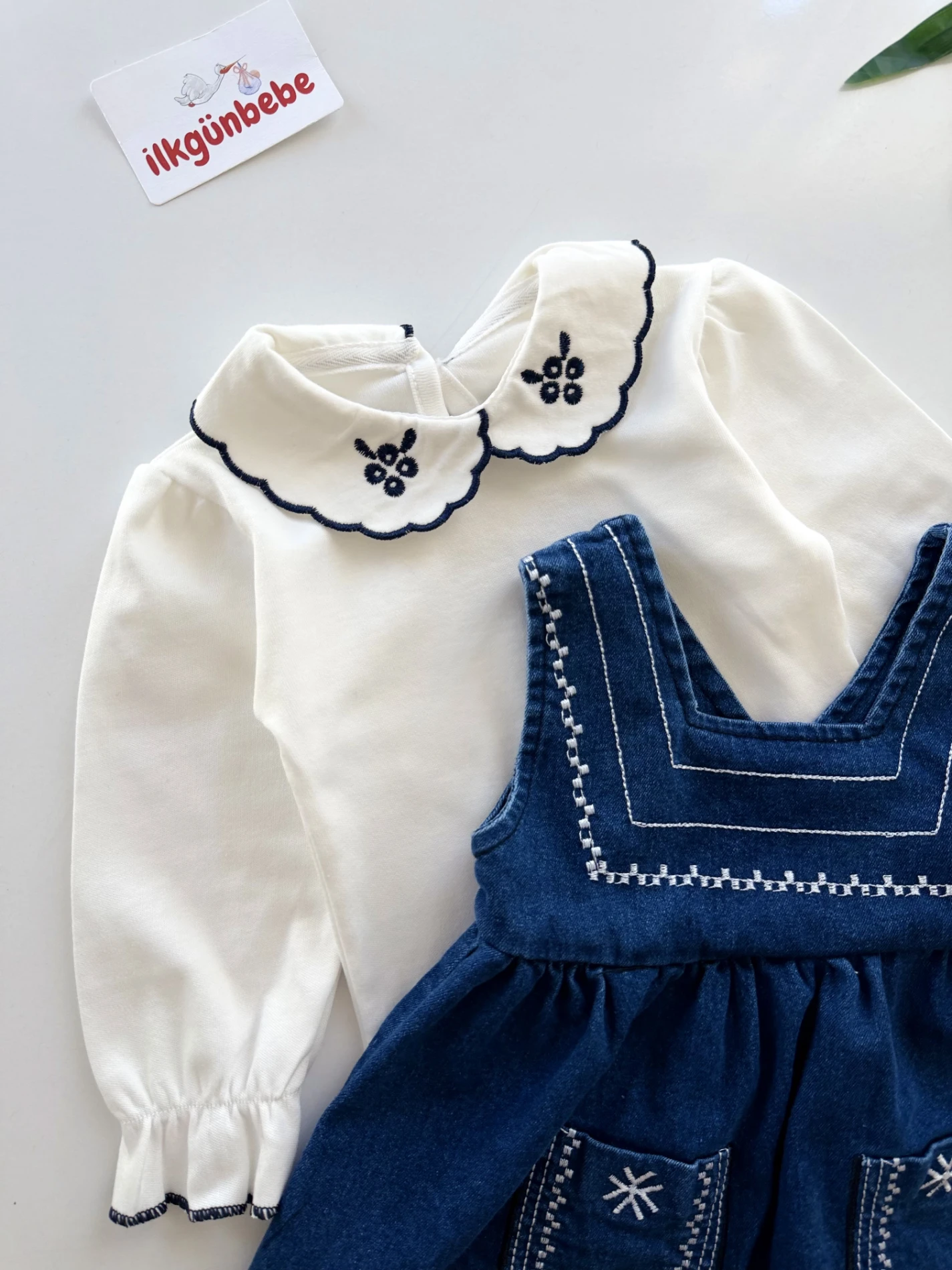 Sophia Çiçek Nakışlı Kot Elbise & Body