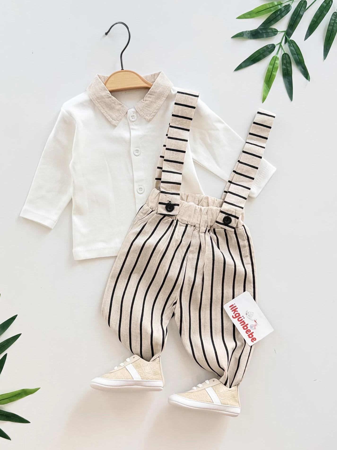 Wilder Çizgili Polo Body & Tulum Set