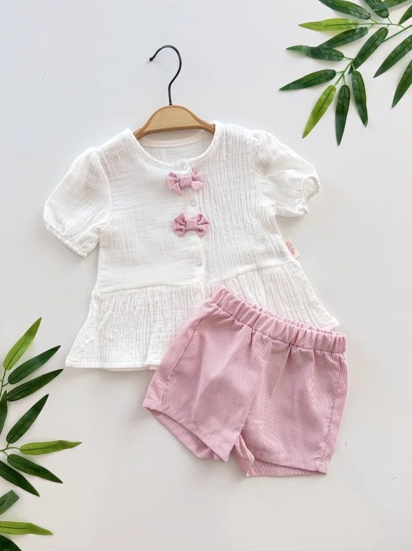 Müslin Fiyonk Detaylı   Yazlık Takım