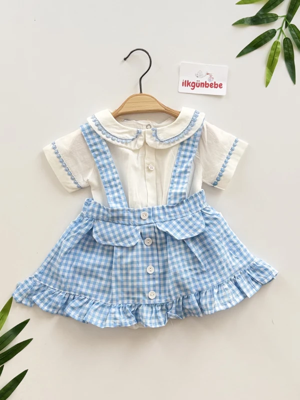 Bluegirl Ekose & Gömlek Elbise Set