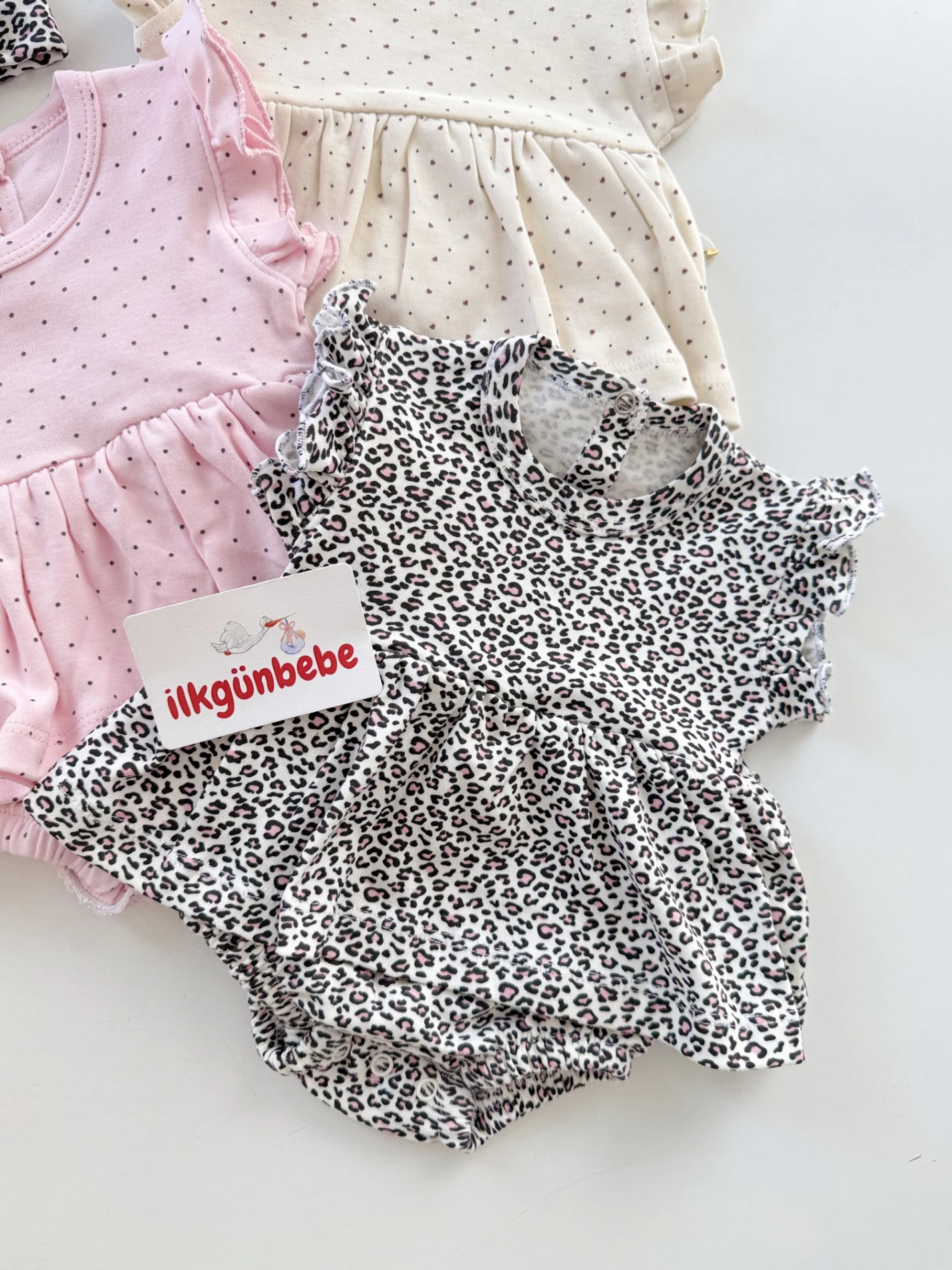 Leogirl 3’lü Bandanalı Romper Yazlık Set