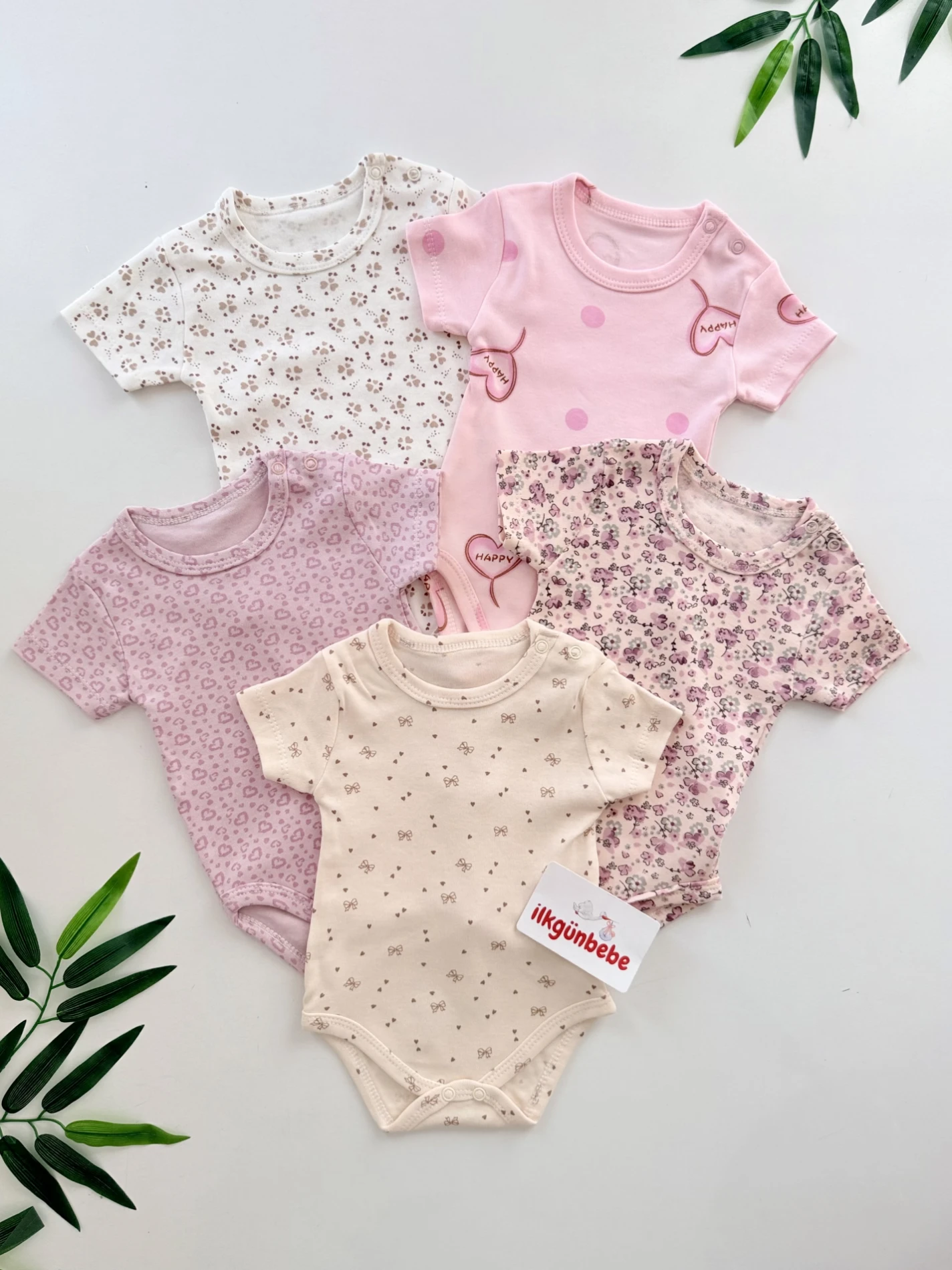 Rengarenk Desenli 5’li Body Set