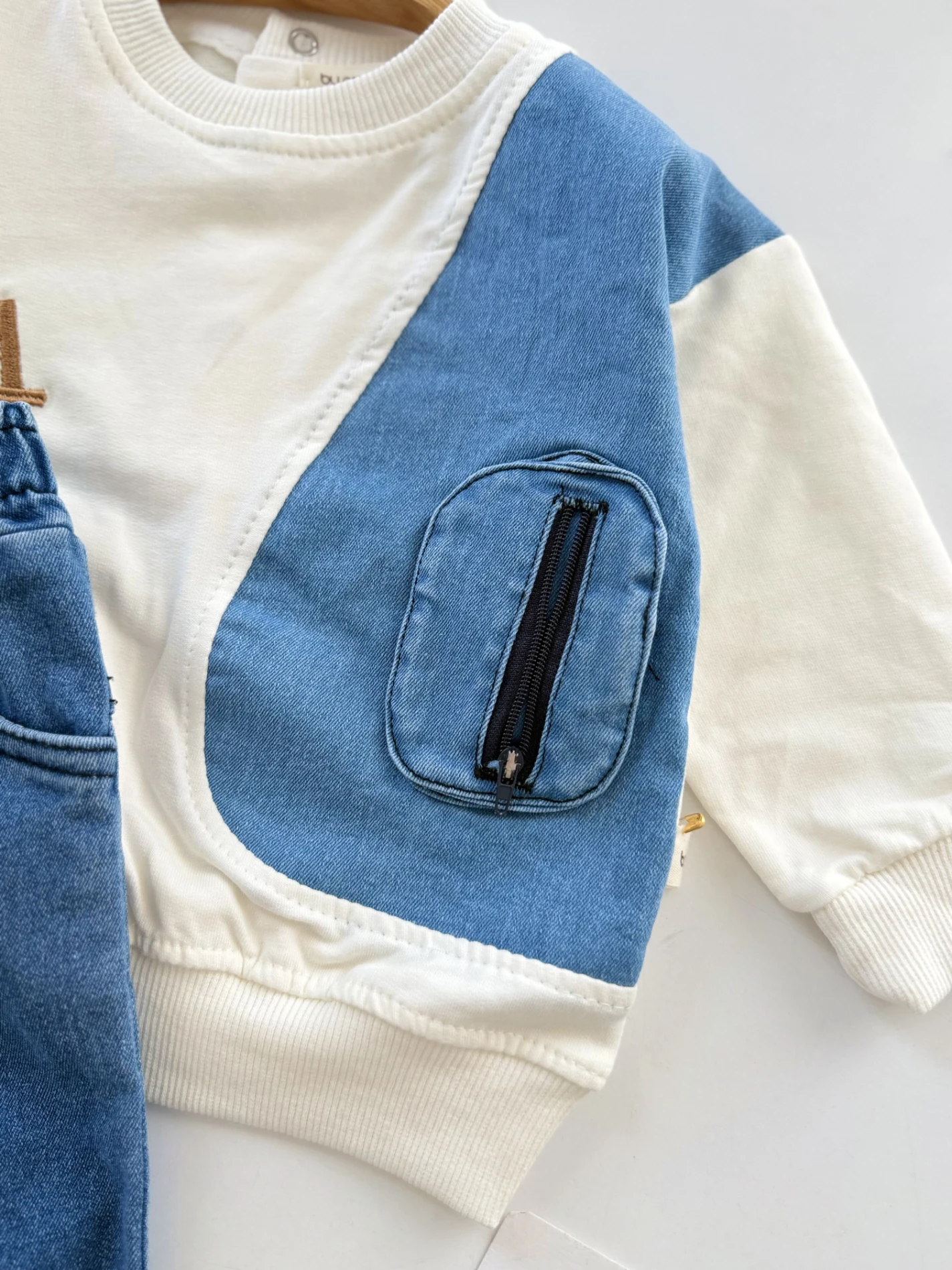 Cep Fermuarlı Denim Kot 2’li Takım